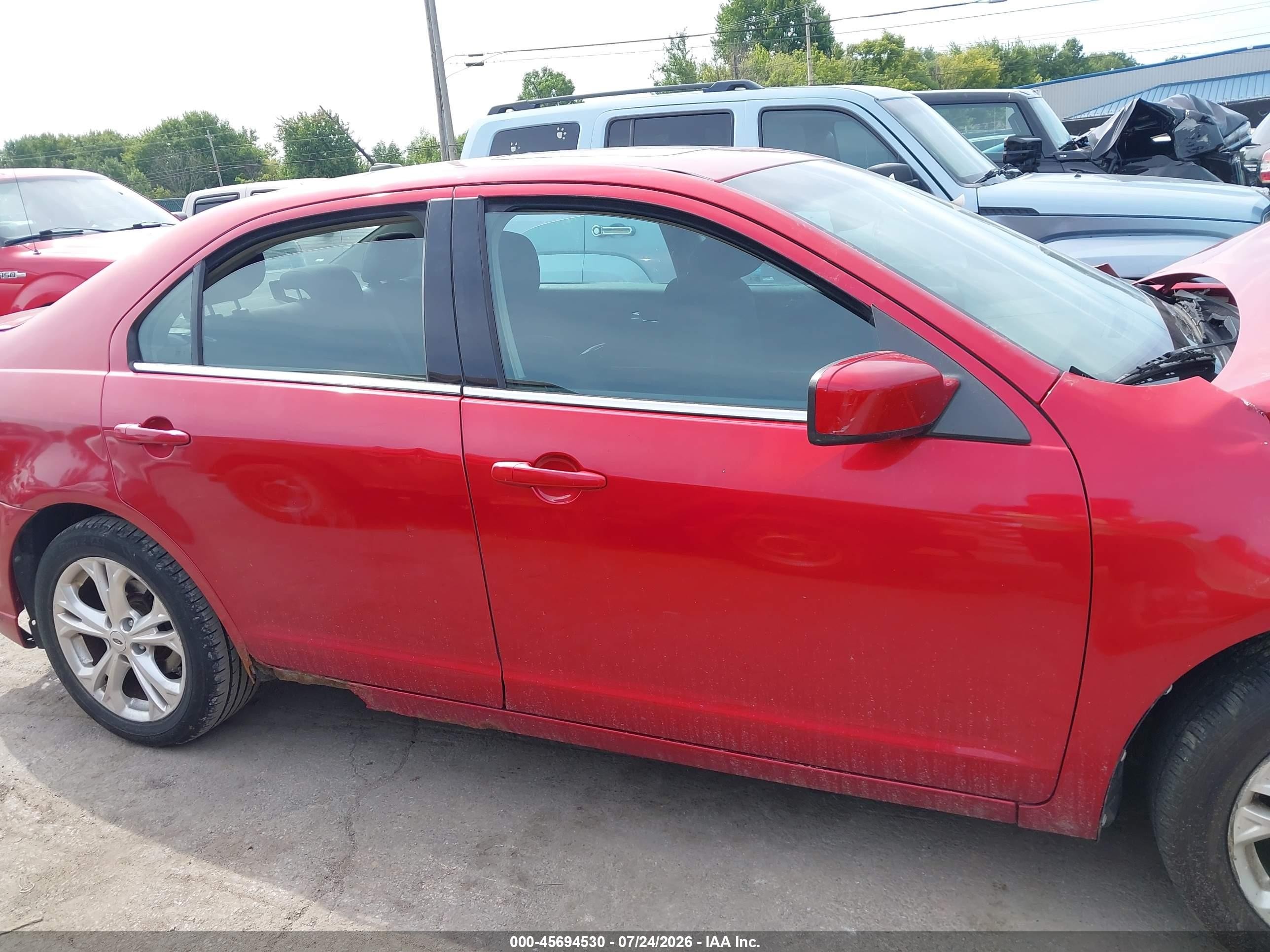2012 Ford Fusion Se Red vin: 3FAHP0HA2CR174948