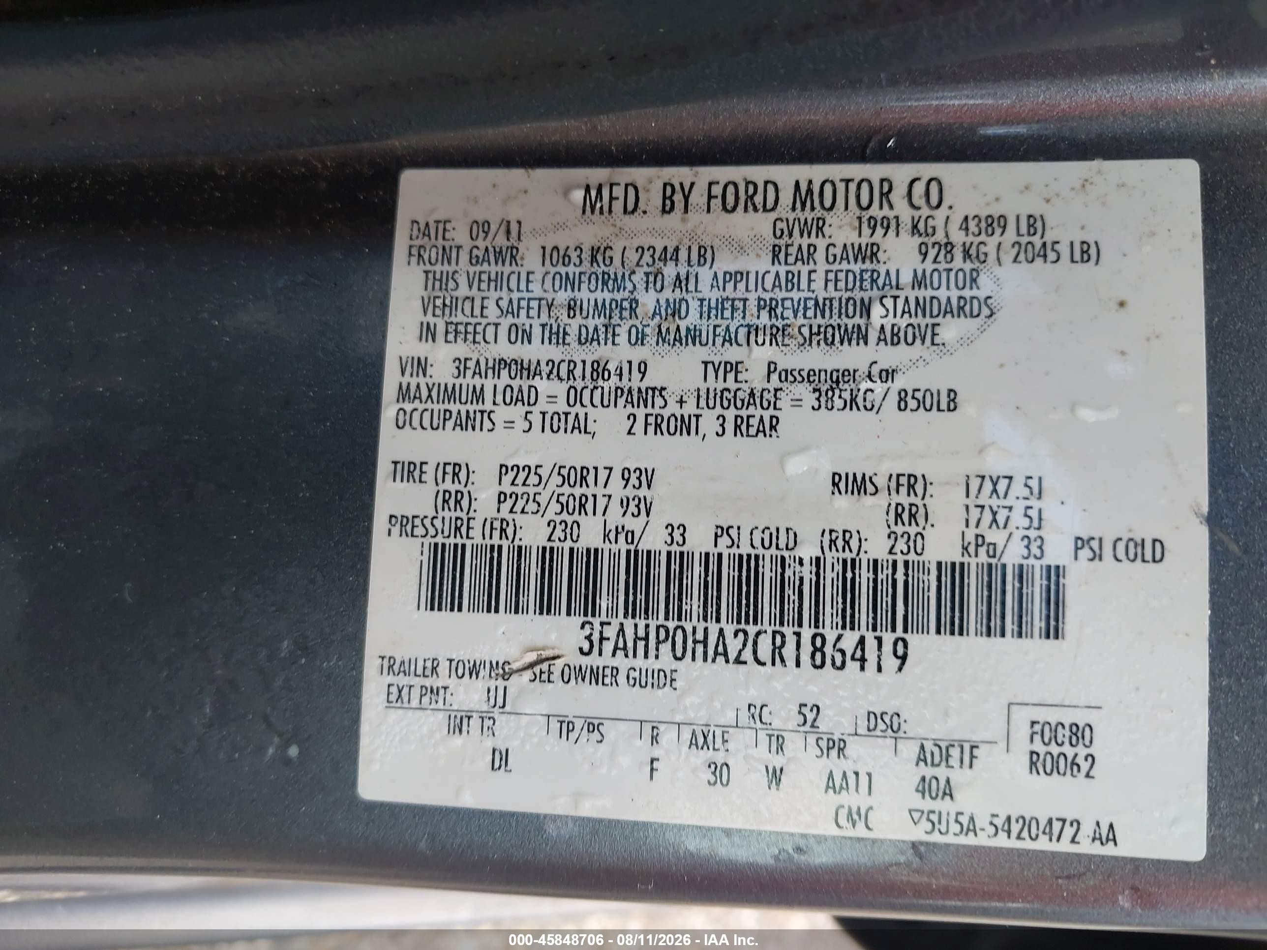 2012 Ford Fusion Se Gray vin: 3FAHP0HA2CR186419