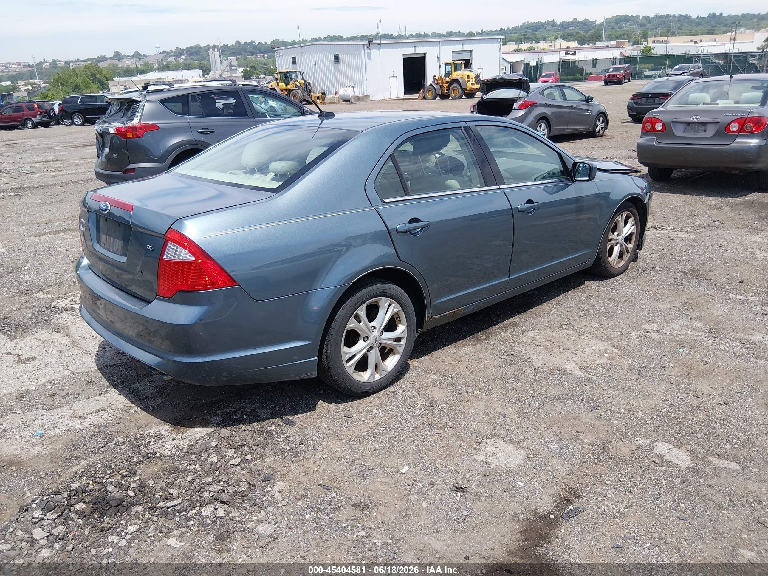 2012 Ford Fusion Se Light Blue vin: 3FAHP0HA2CR221640