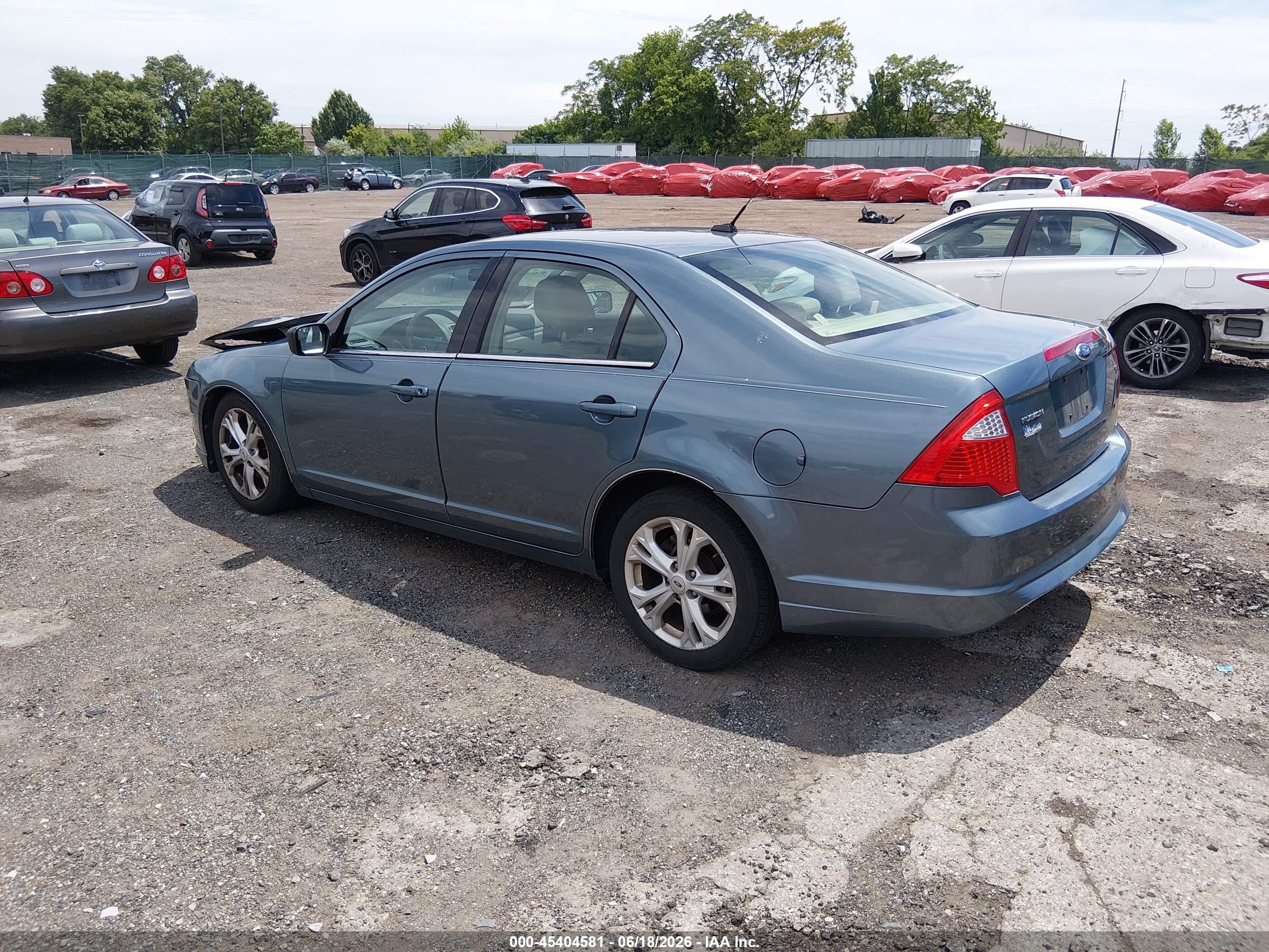 2012 Ford Fusion Se Light Blue vin: 3FAHP0HA2CR221640