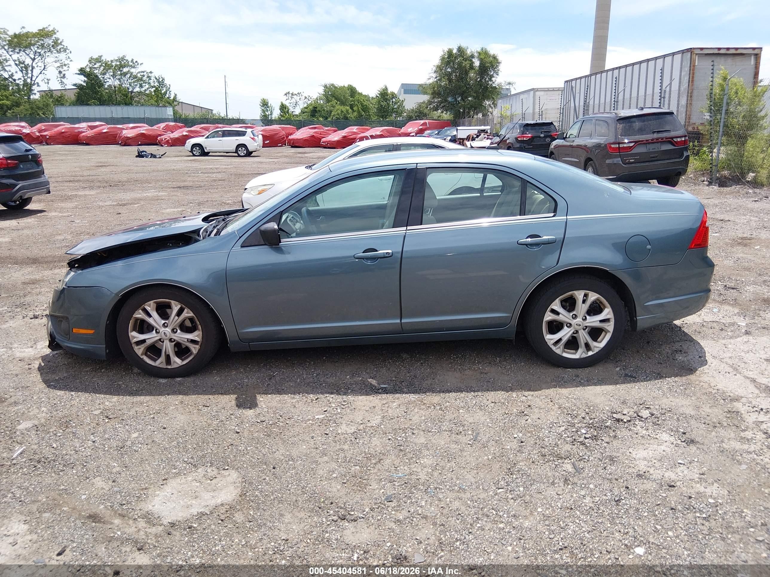 2012 Ford Fusion Se Light Blue vin: 3FAHP0HA2CR221640