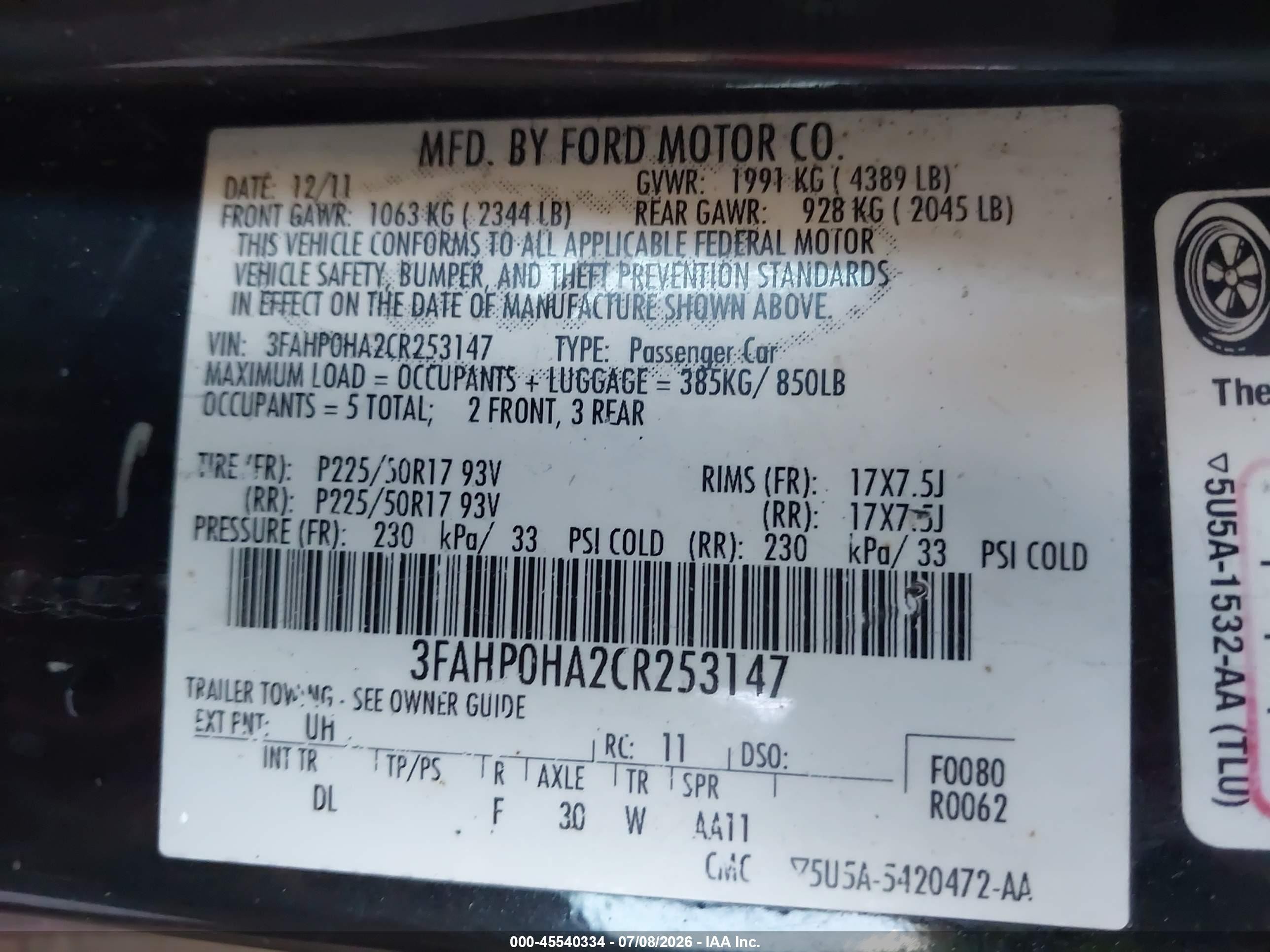 2012 Ford Fusion Se Black vin: 3FAHP0HA2CR253147