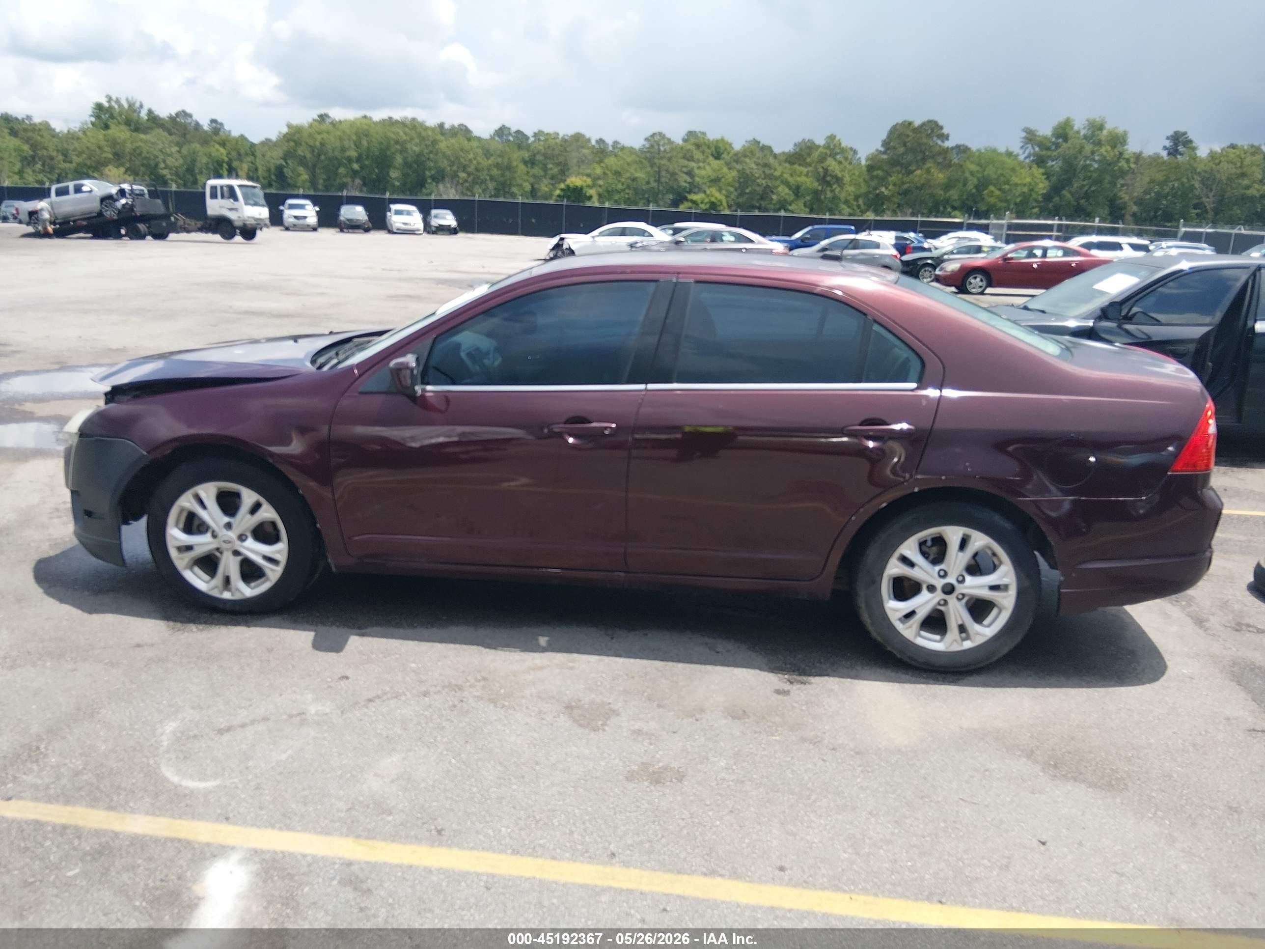 2012 Ford Fusion Se Burgundy vin: 3FAHP0HA2CR419893
