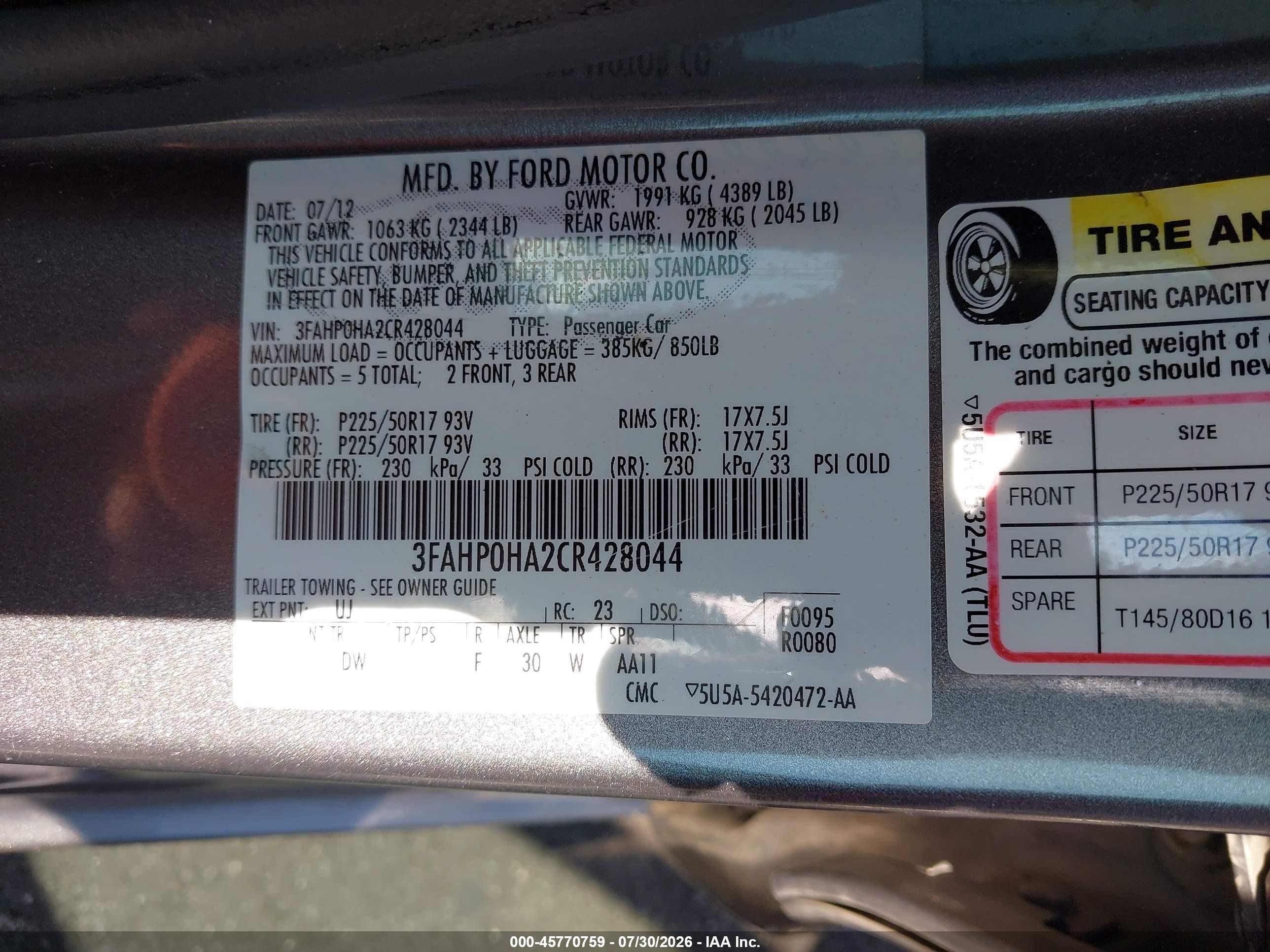 2012 Ford Fusion Se Gray vin: 3FAHP0HA2CR428044