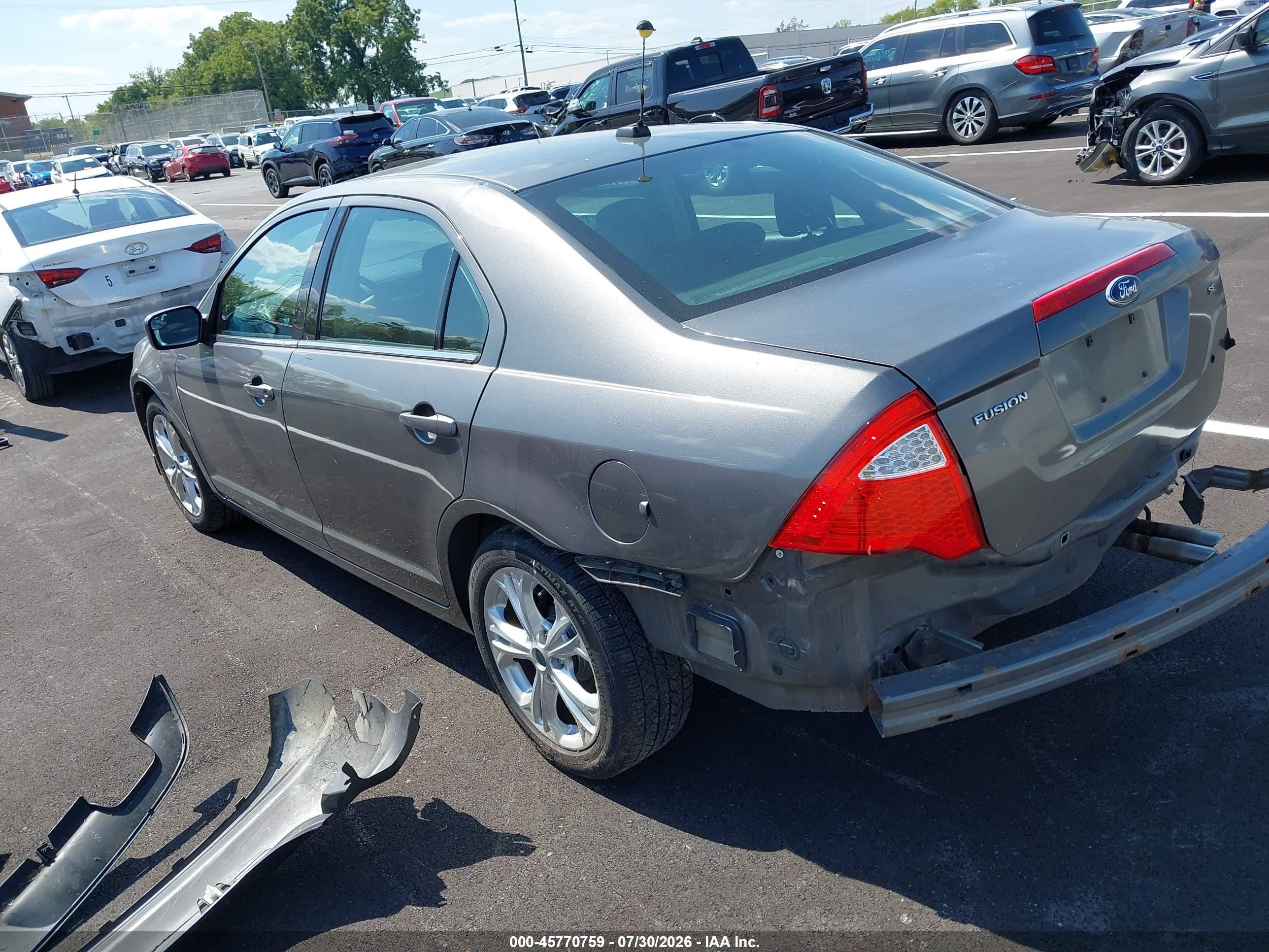 2012 Ford Fusion Se Gray vin: 3FAHP0HA2CR428044