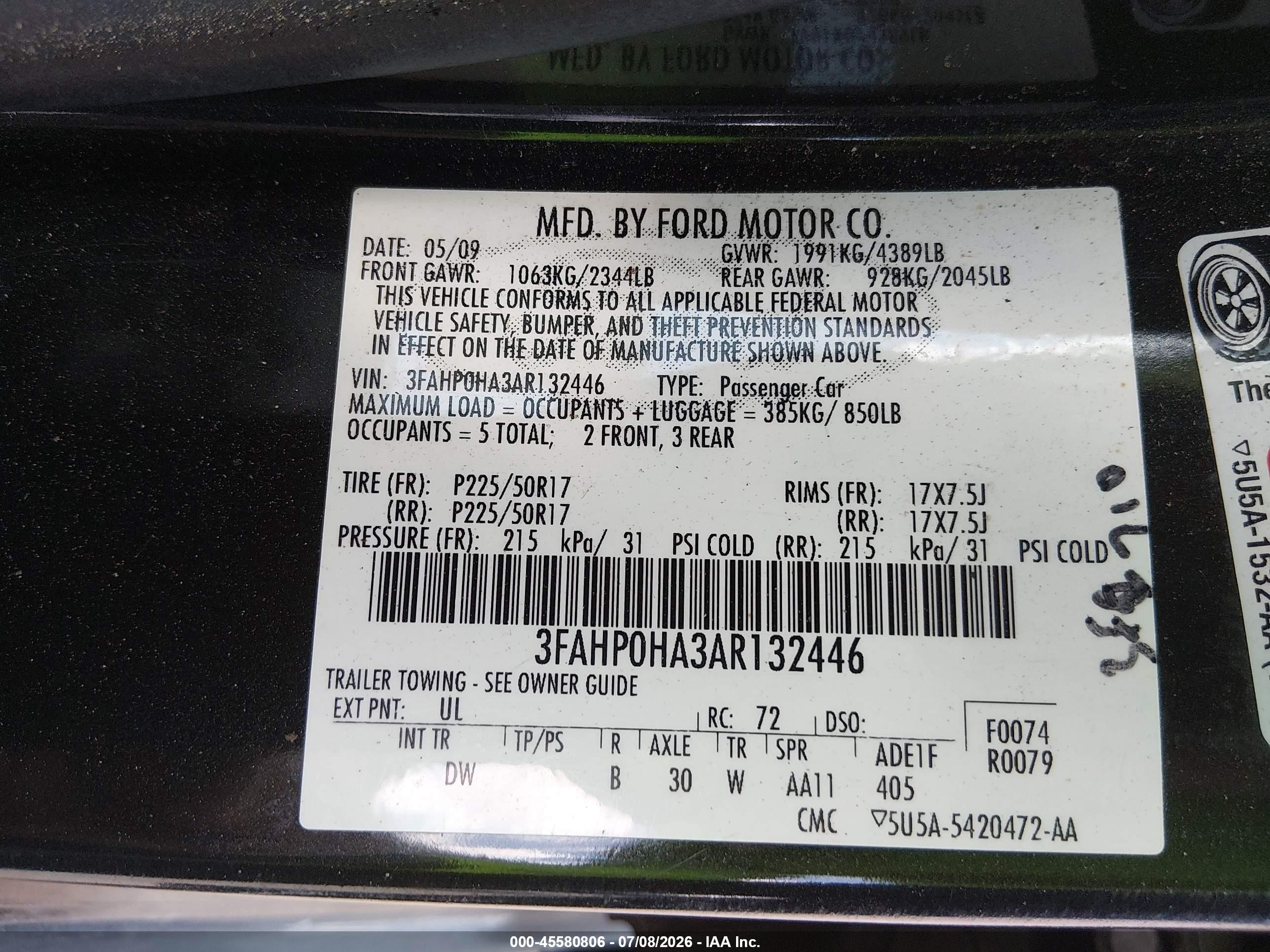 2010 Ford Fusion Se Gray vin: 3FAHP0HA3AR132446