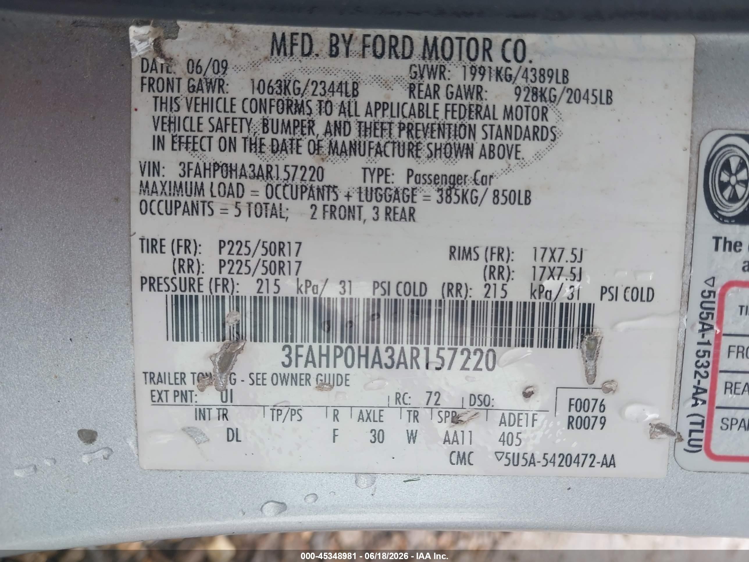 2010 Ford Fusion Se Gray vin: 3FAHP0HA3AR157220