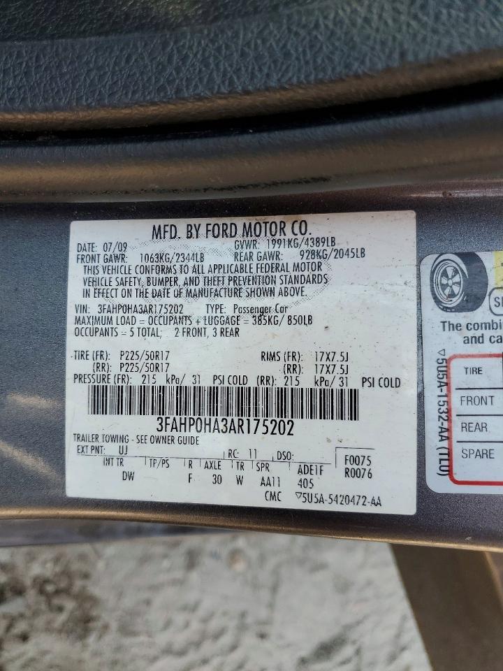 2010 Ford Fusion Se Угольный vin: 3FAHP0HA3AR175202