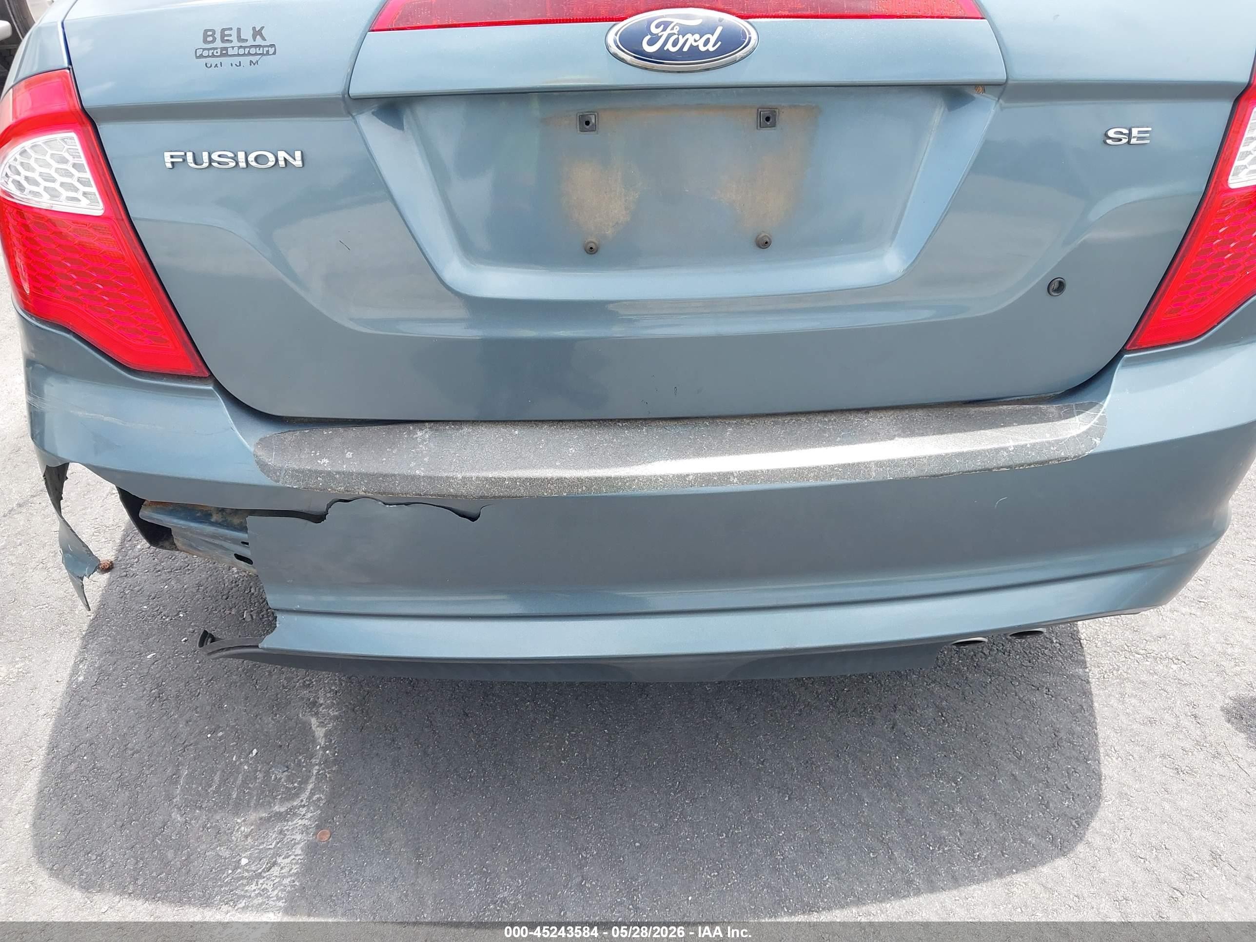 2011 Ford Fusion Se Teal vin: 3FAHP0HA3BR103451