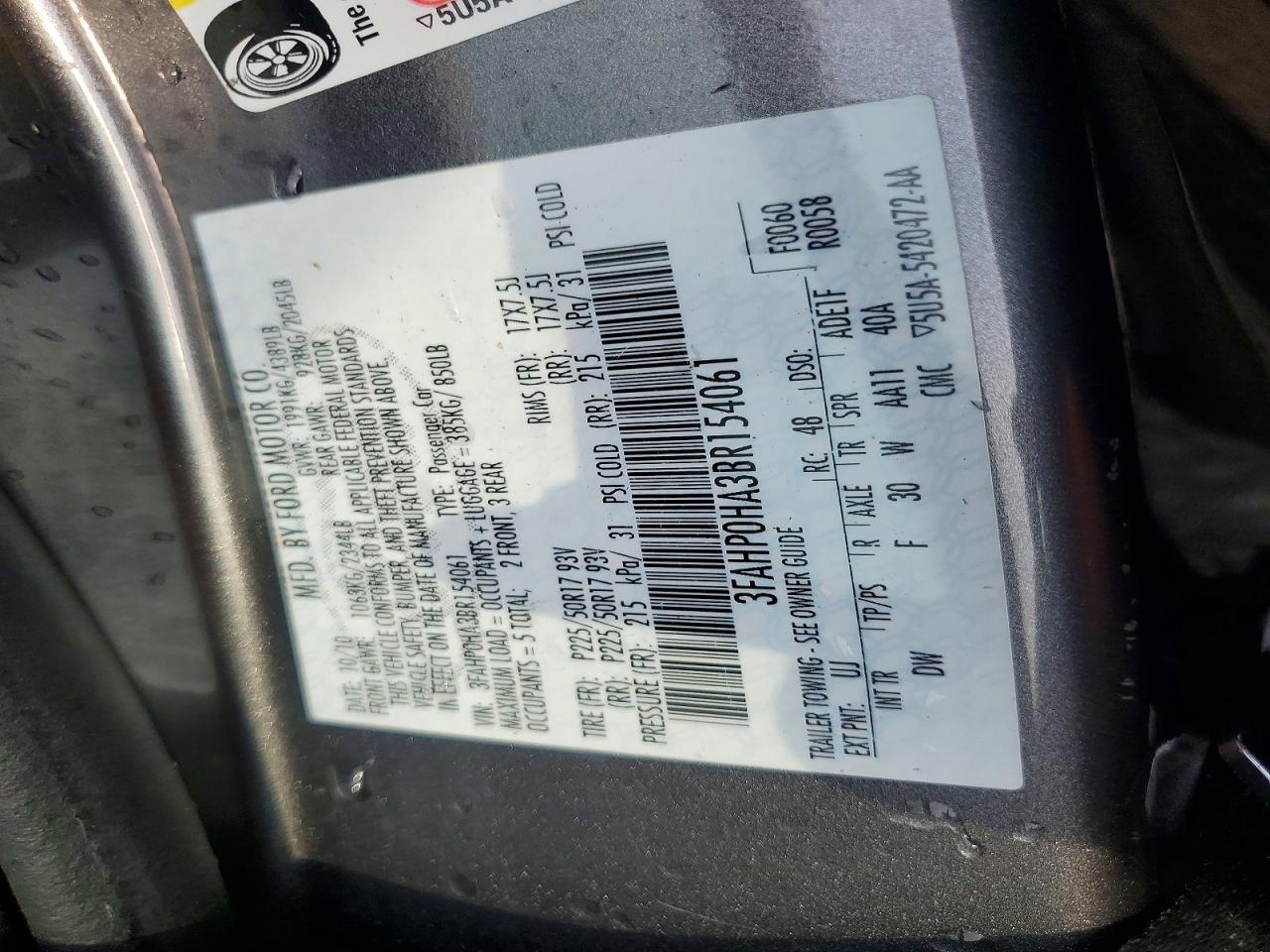 2011 Ford Fusion Se Gray vin: 3FAHP0HA3BR154061