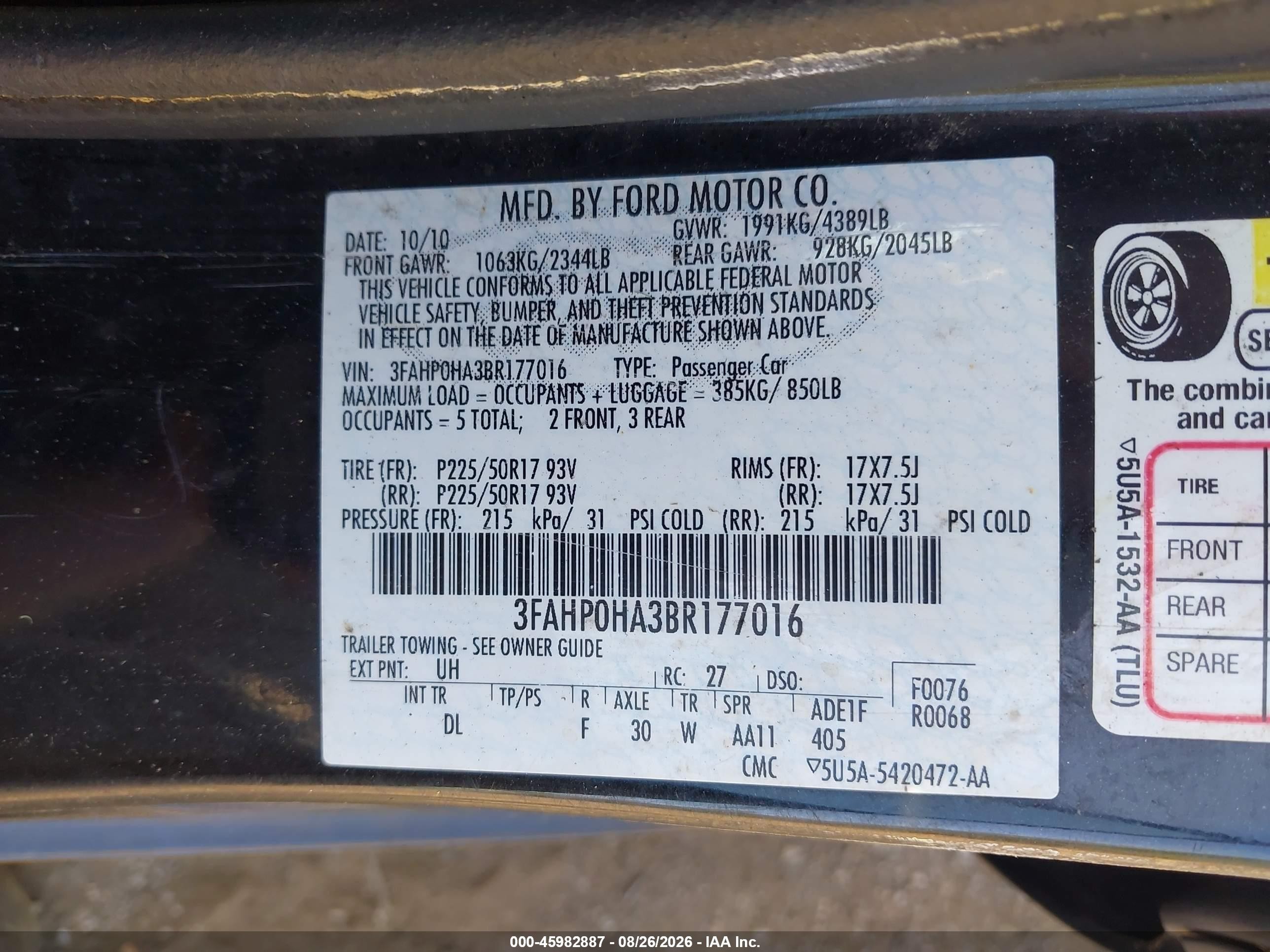 2011 Ford Fusion Se Черный vin: 3FAHP0HA3BR177016