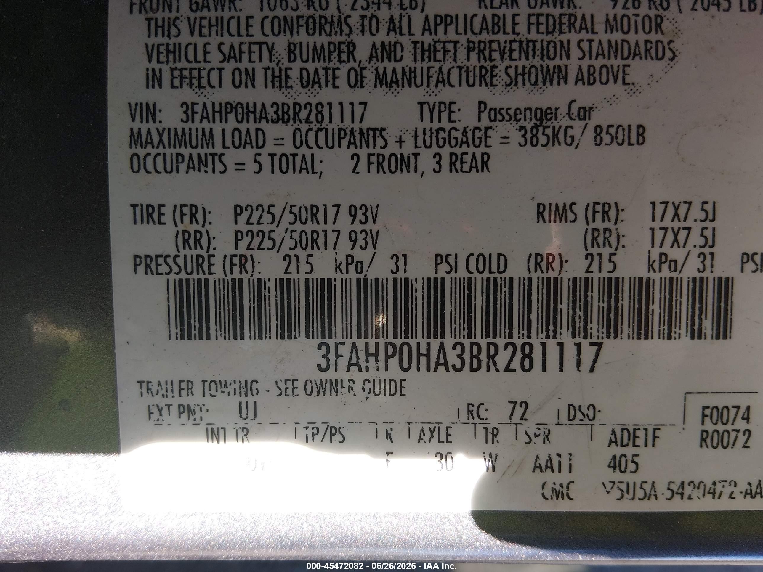 2011 Ford Fusion Se Gray vin: 3FAHP0HA3BR281117