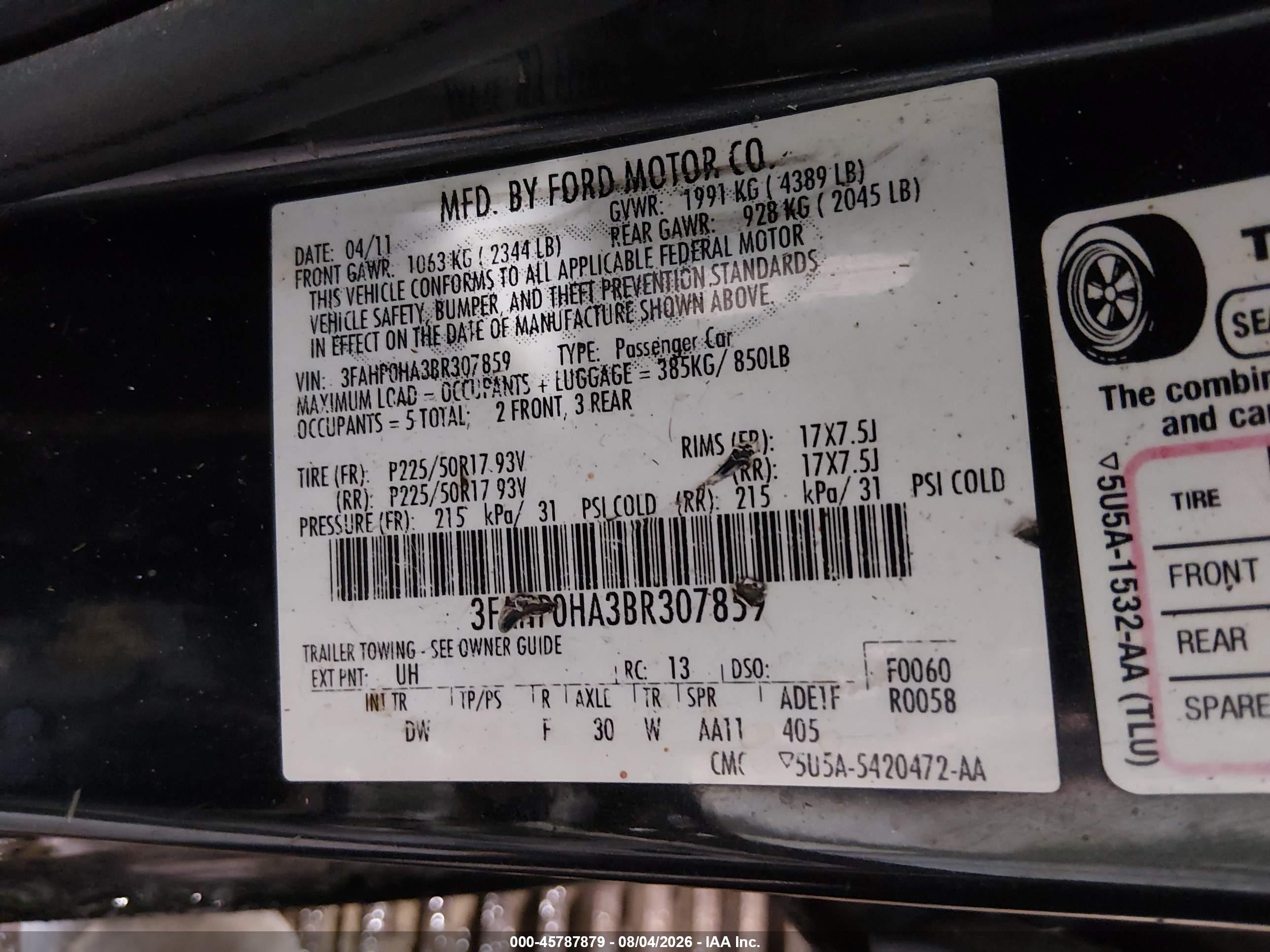 2011 Ford Fusion Se Черный vin: 3FAHP0HA3BR307859