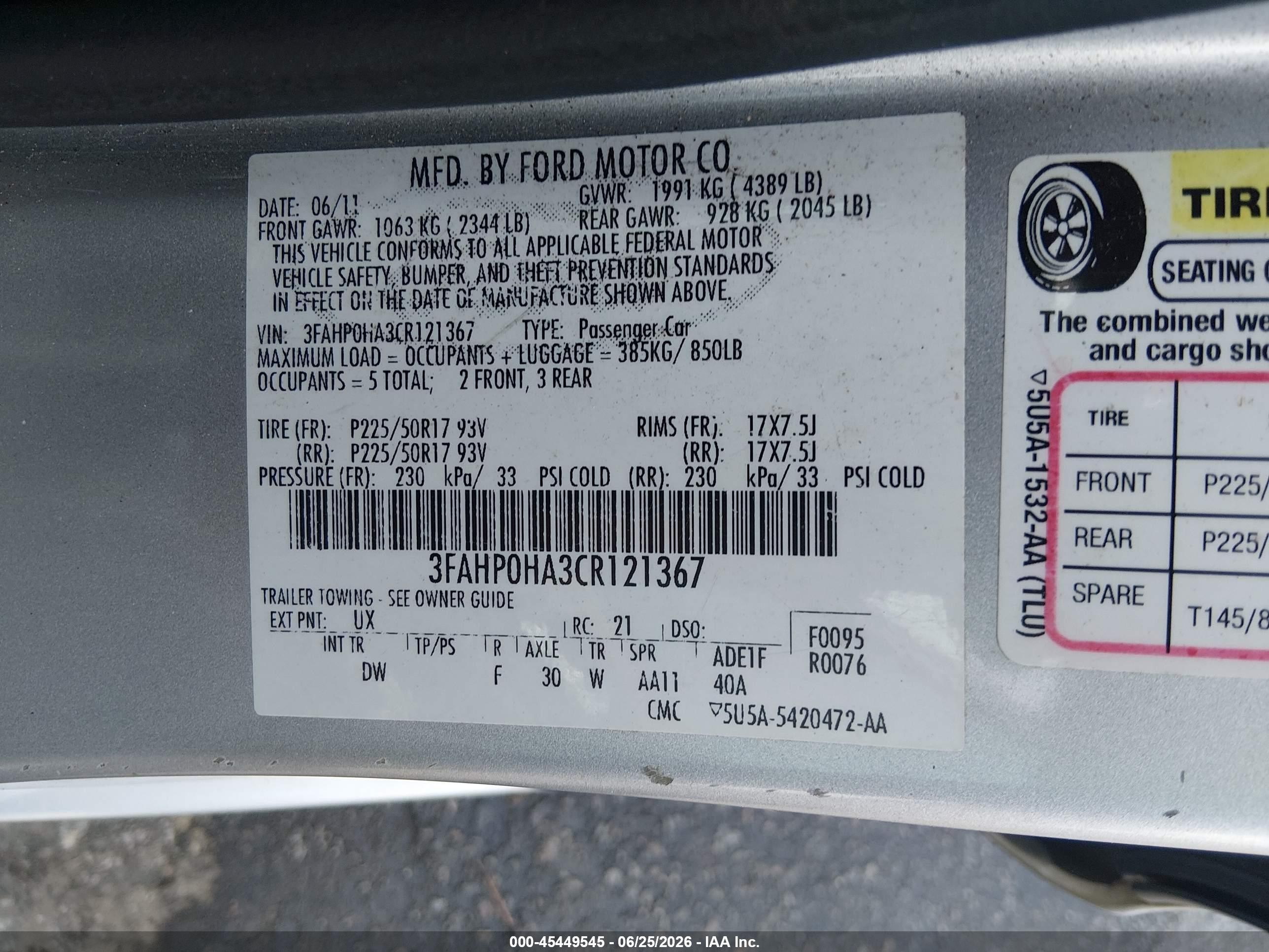2012 Ford Fusion Se Silver vin: 3FAHP0HA3CR121367