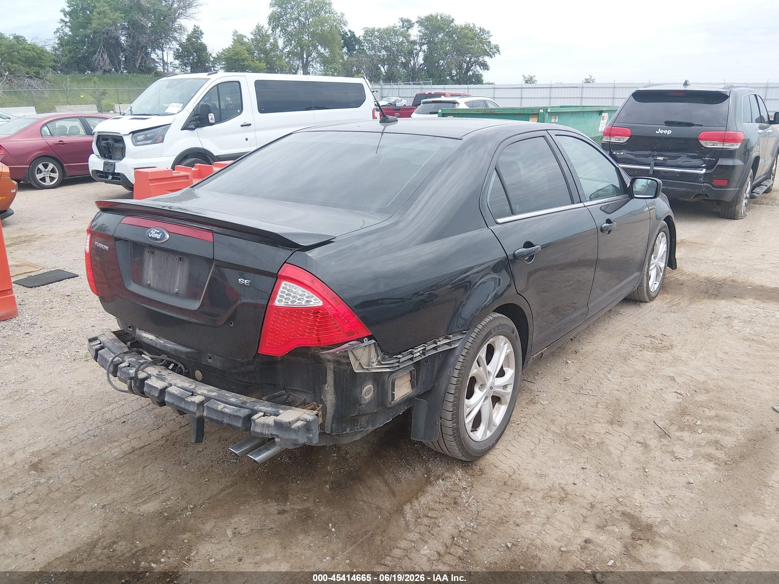 2012 Ford Fusion Se Black vin: 3FAHP0HA3CR124754