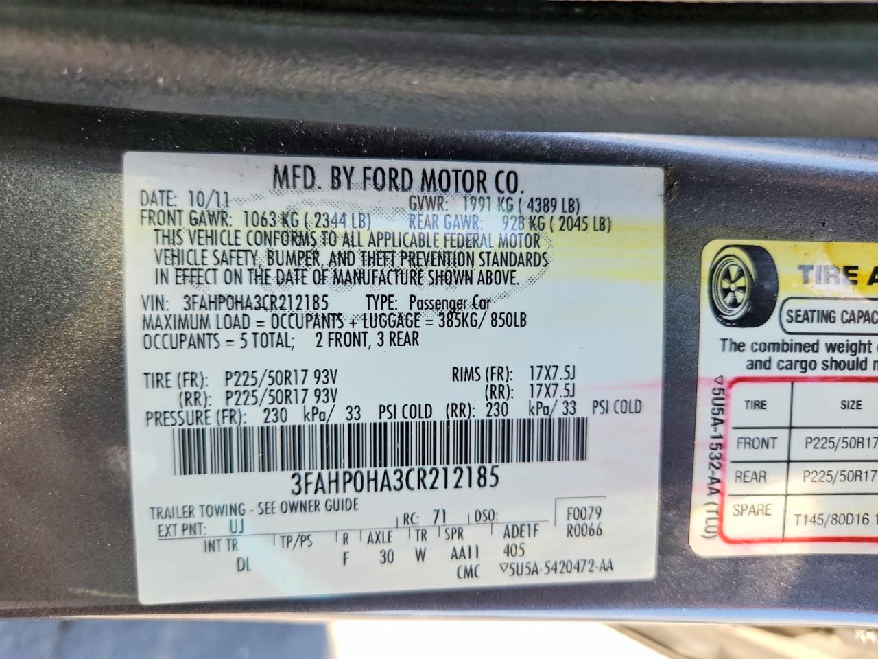 2012 Ford Fusion Se Gray vin: 3FAHP0HA3CR212185