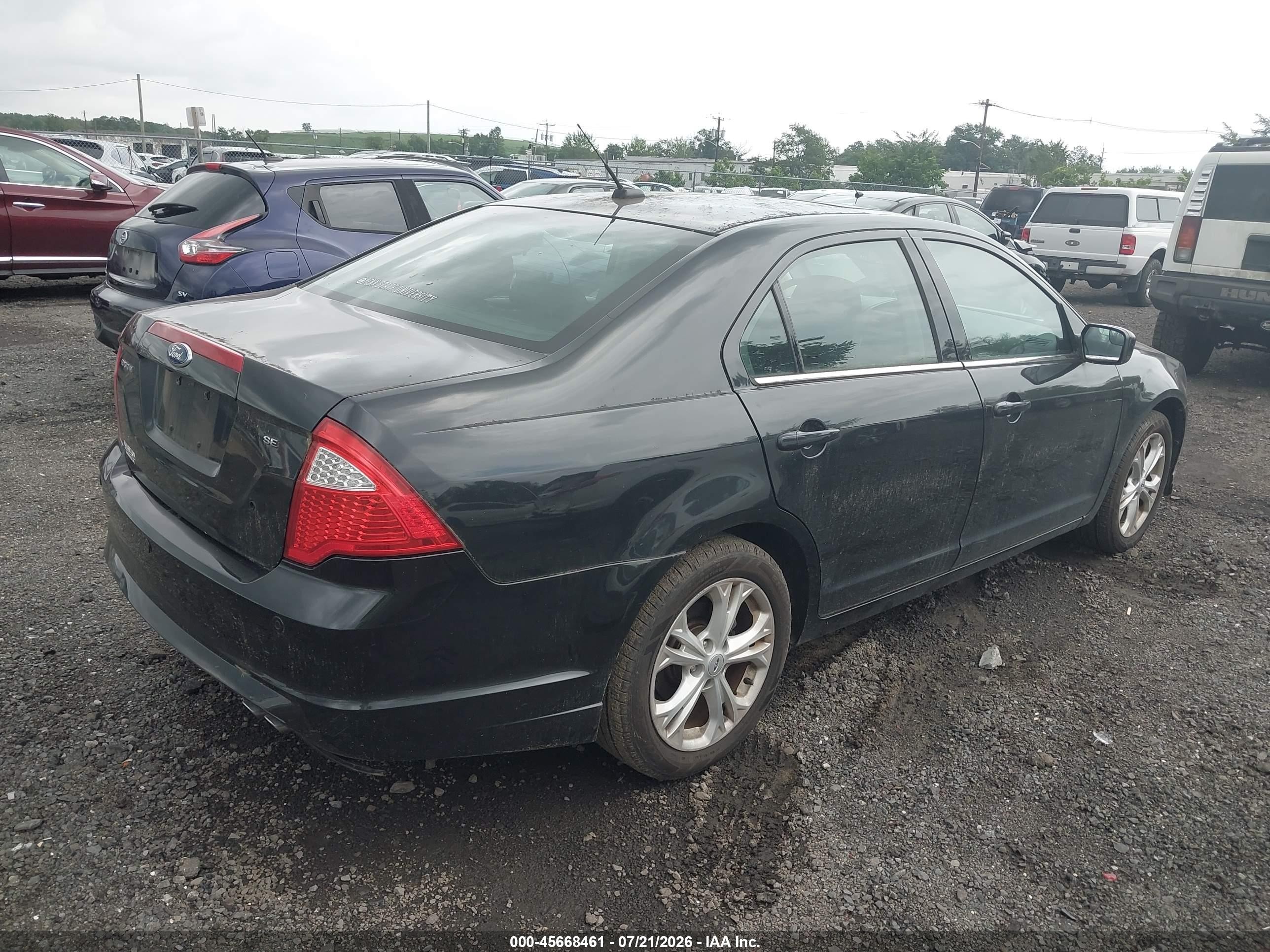 2012 Ford Fusion Se Black vin: 3FAHP0HA3CR280387