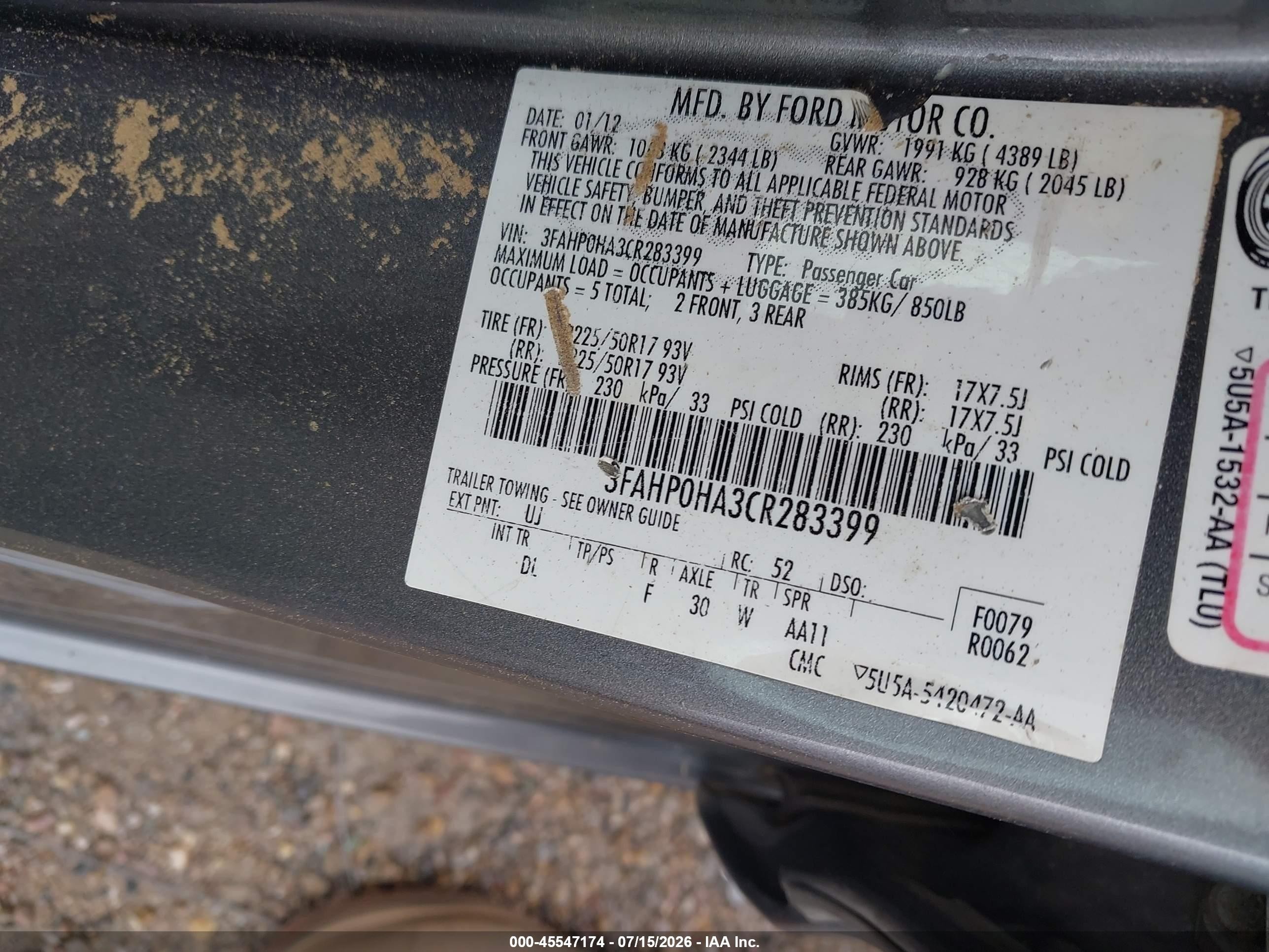 2012 Ford Fusion Se Gray vin: 3FAHP0HA3CR283399