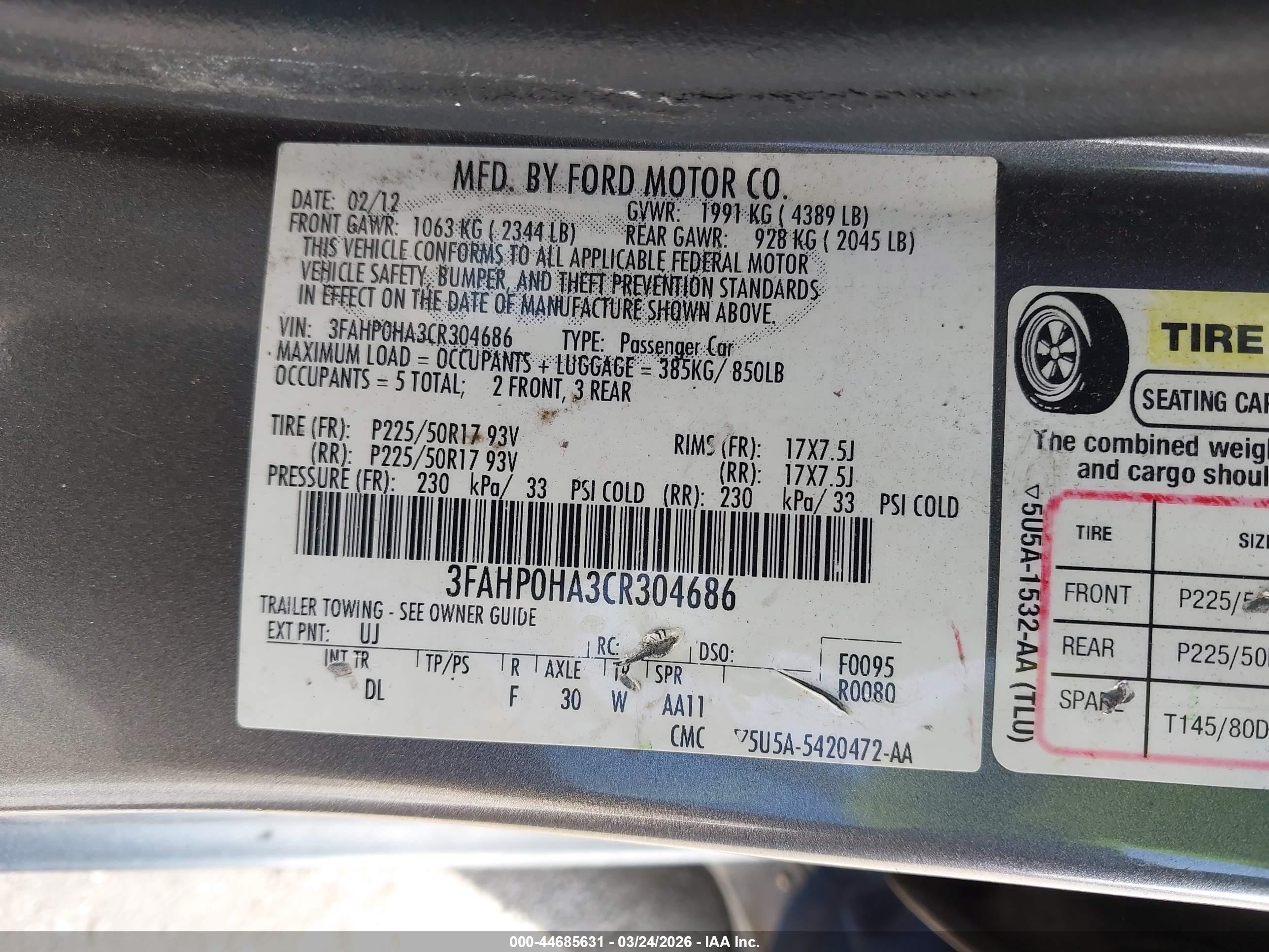 2012 Ford Fusion Se Gray vin: 3FAHP0HA3CR304686