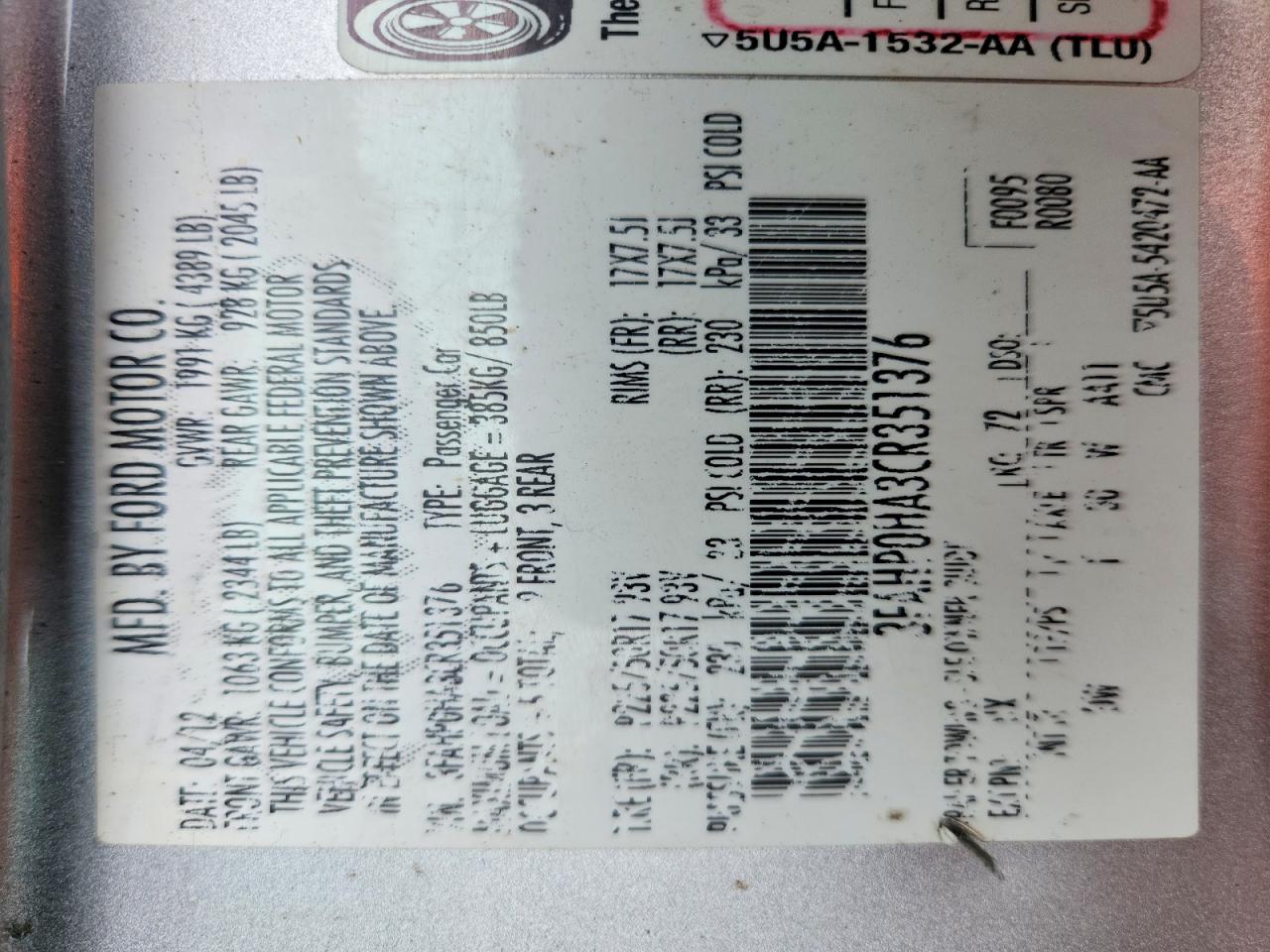 2012 Ford Fusion Se Silver vin: 3FAHP0HA3CR351376