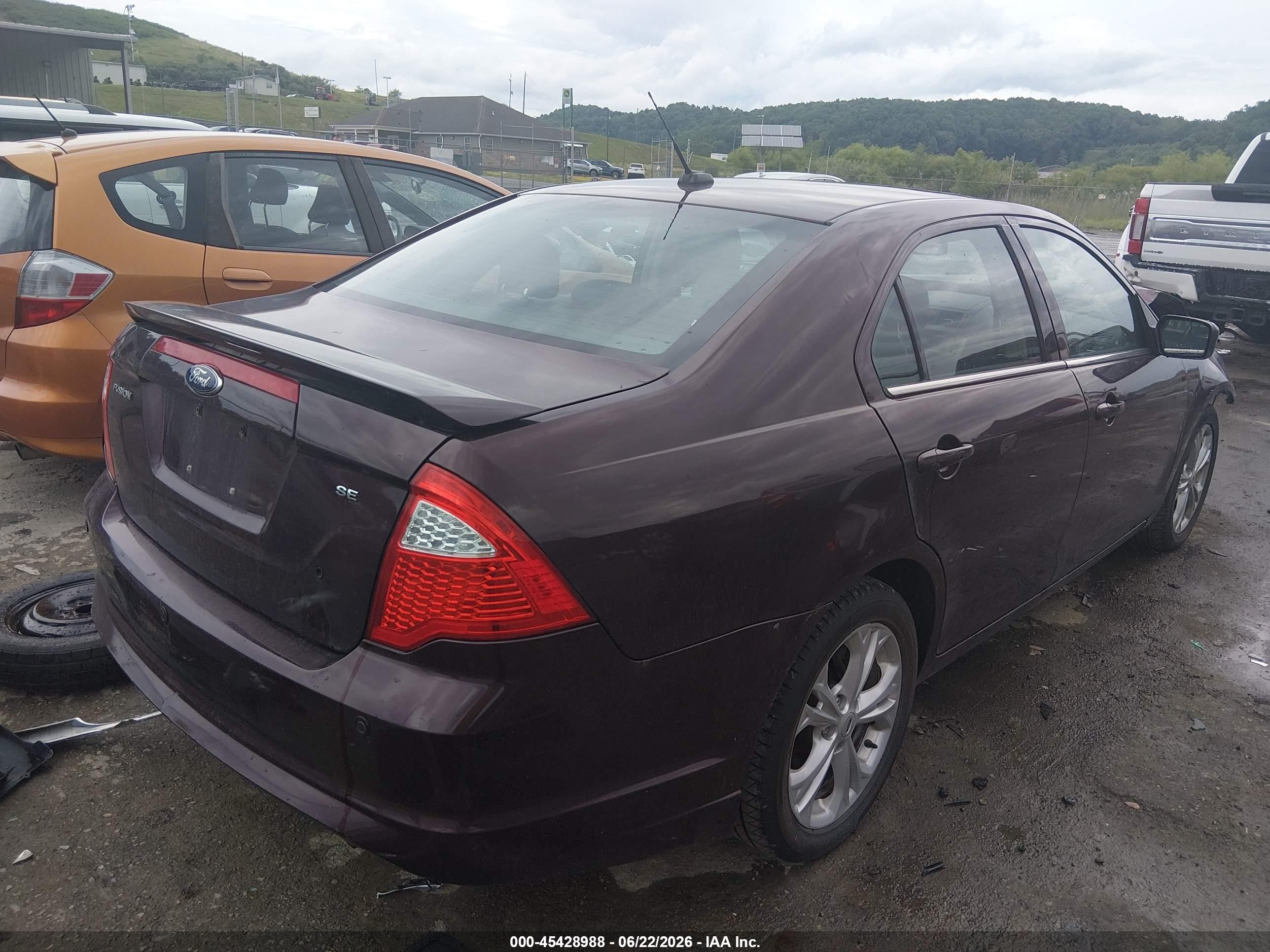 2012 Ford Fusion Se Purple vin: 3FAHP0HA3CR409874