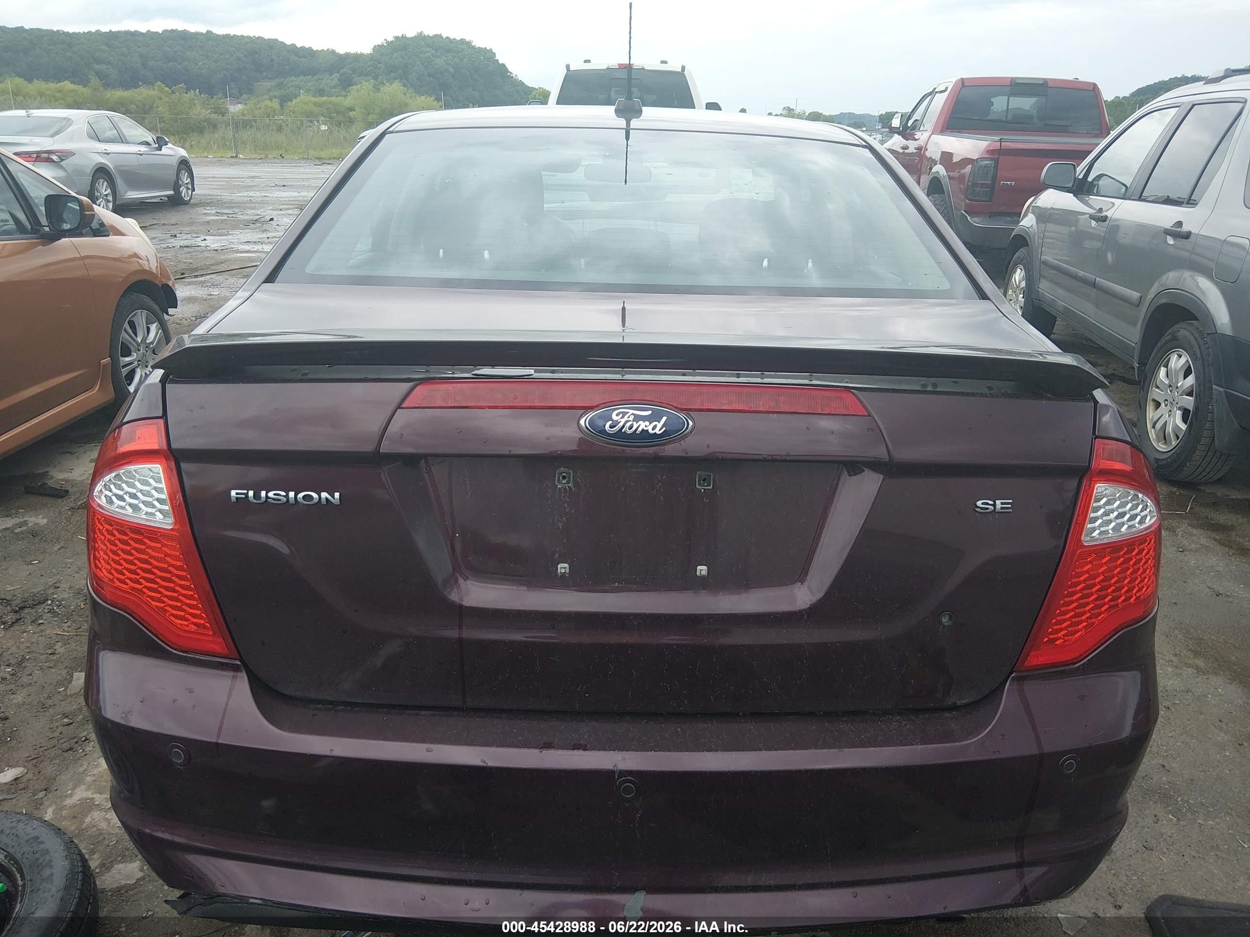 2012 Ford Fusion Se Purple vin: 3FAHP0HA3CR409874
