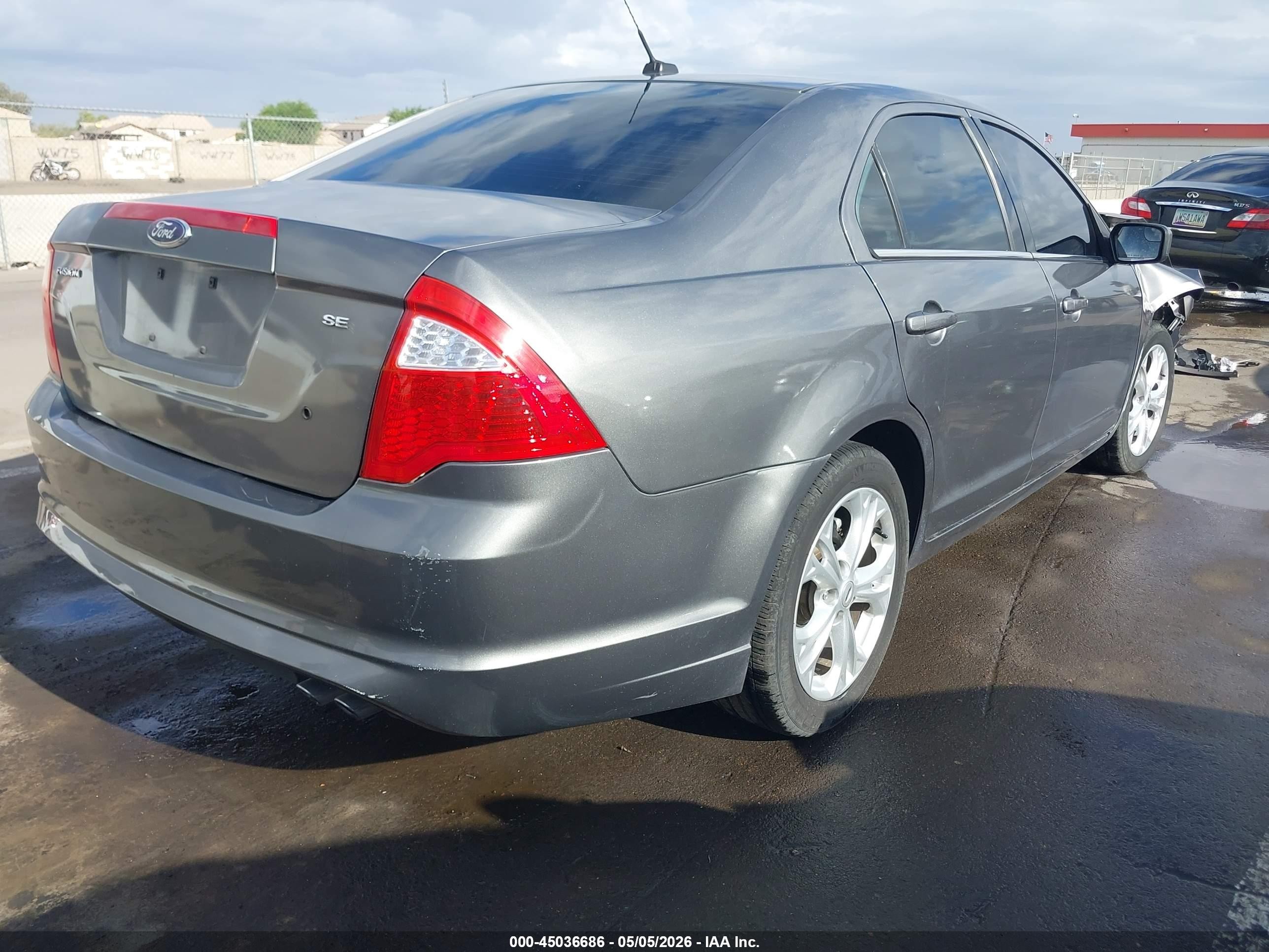2012 Ford Fusion Se Серый vin: 3FAHP0HA3CR445807
