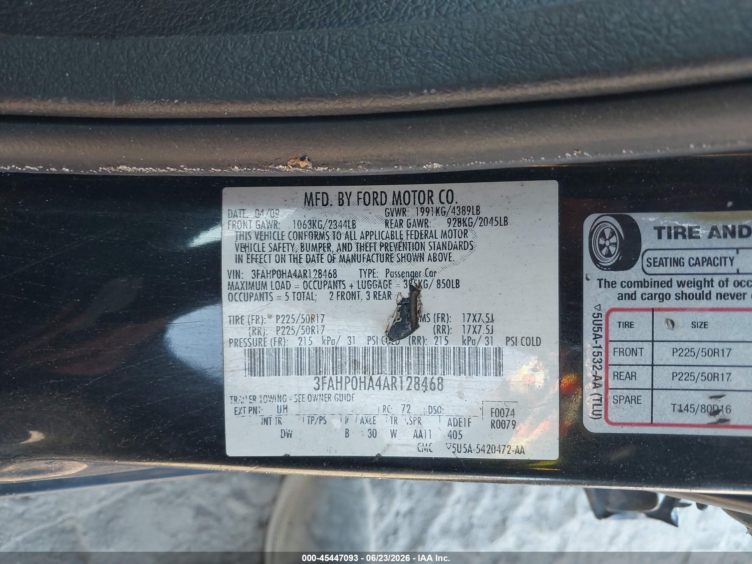 2010 Ford Fusion Se Black vin: 3FAHP0HA4AR128468