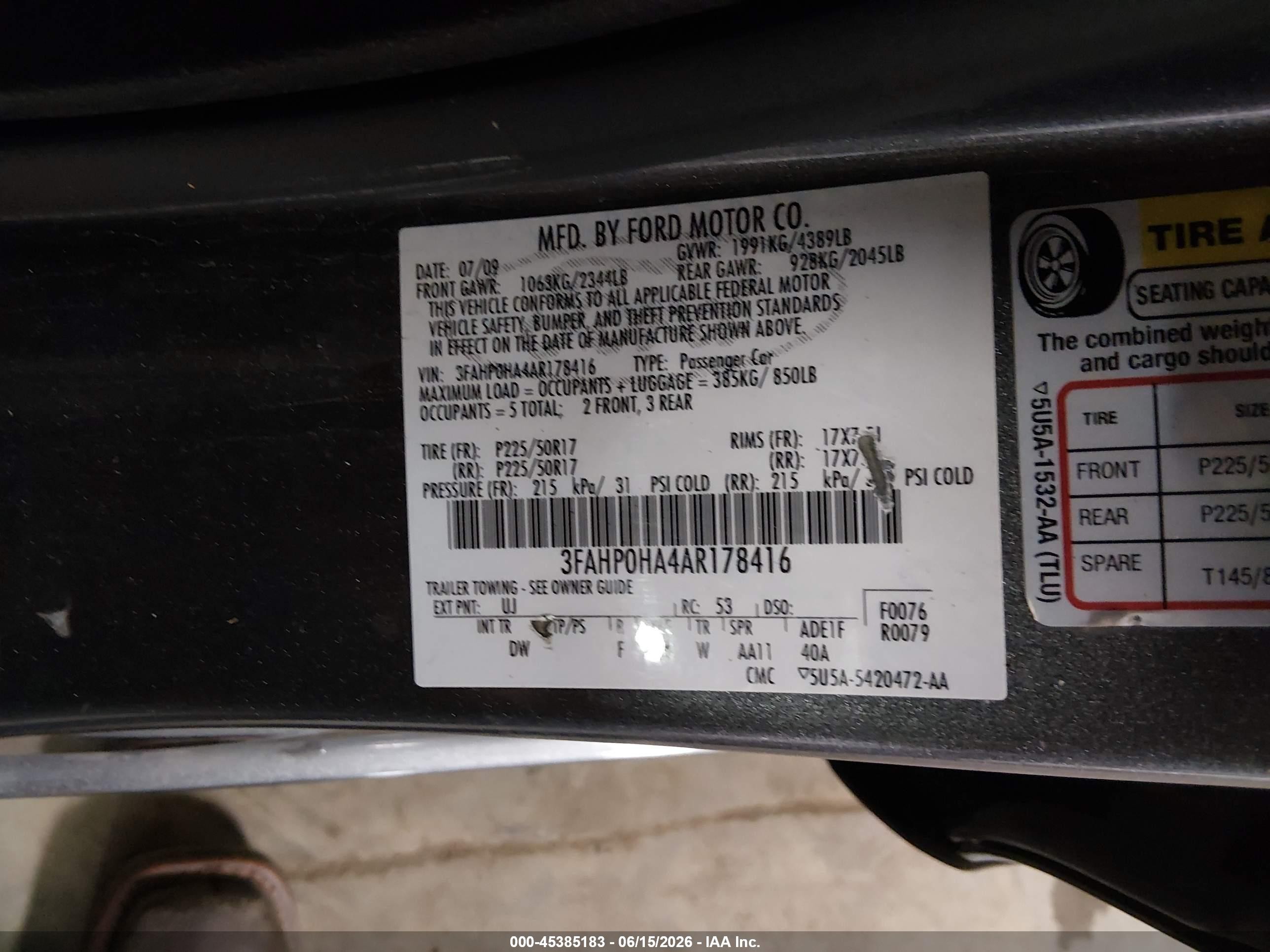 2010 Ford Fusion Se Gray vin: 3FAHP0HA4AR178416