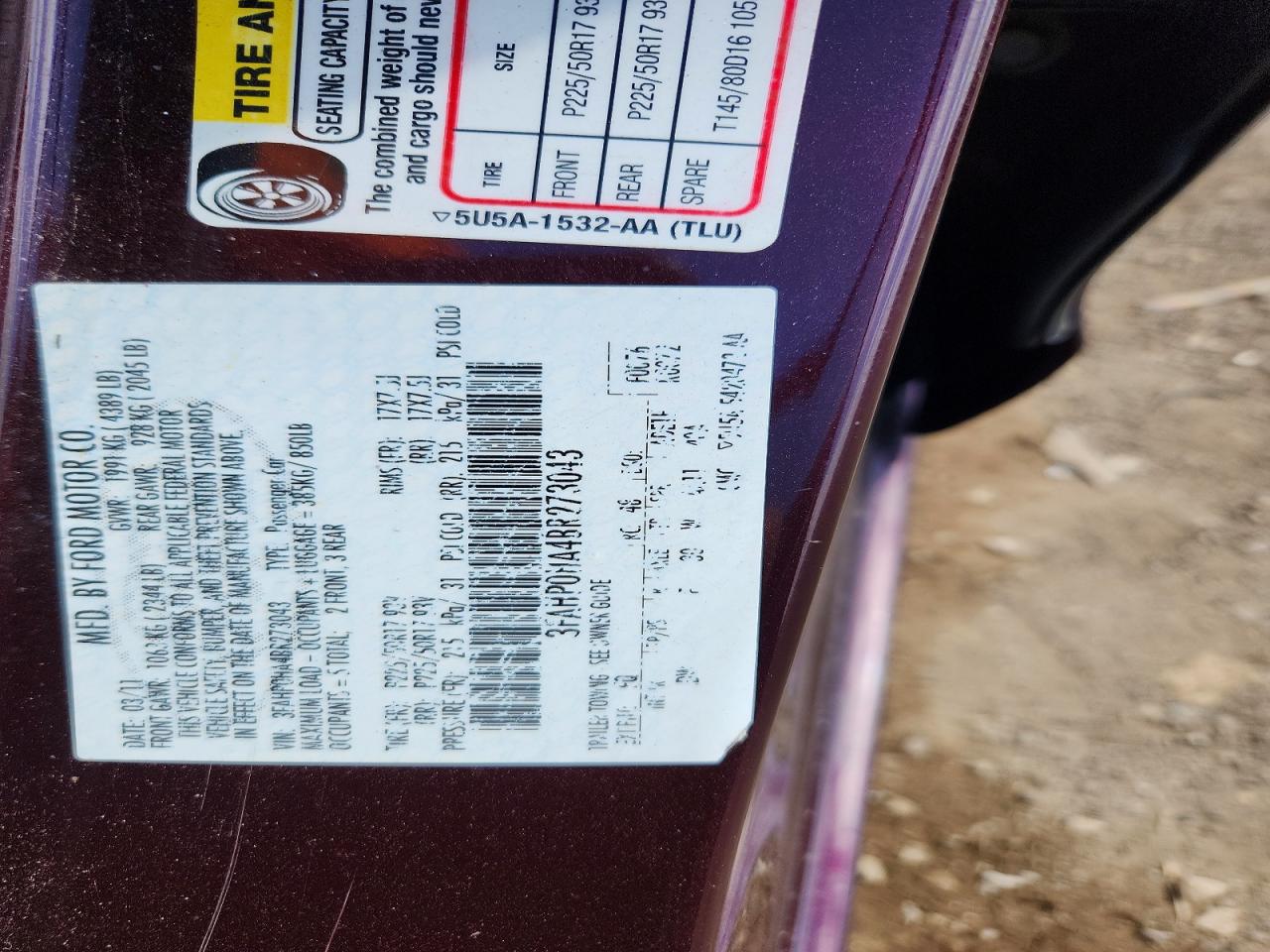 2011 Ford Fusion Se Burgundy vin: 3FAHP0HA4BR273043