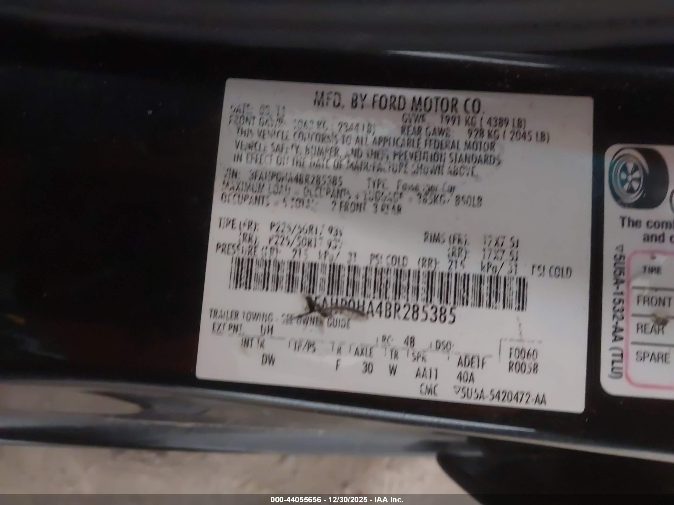 2011 Ford Fusion Se Черный vin: 3FAHP0HA4BR285385