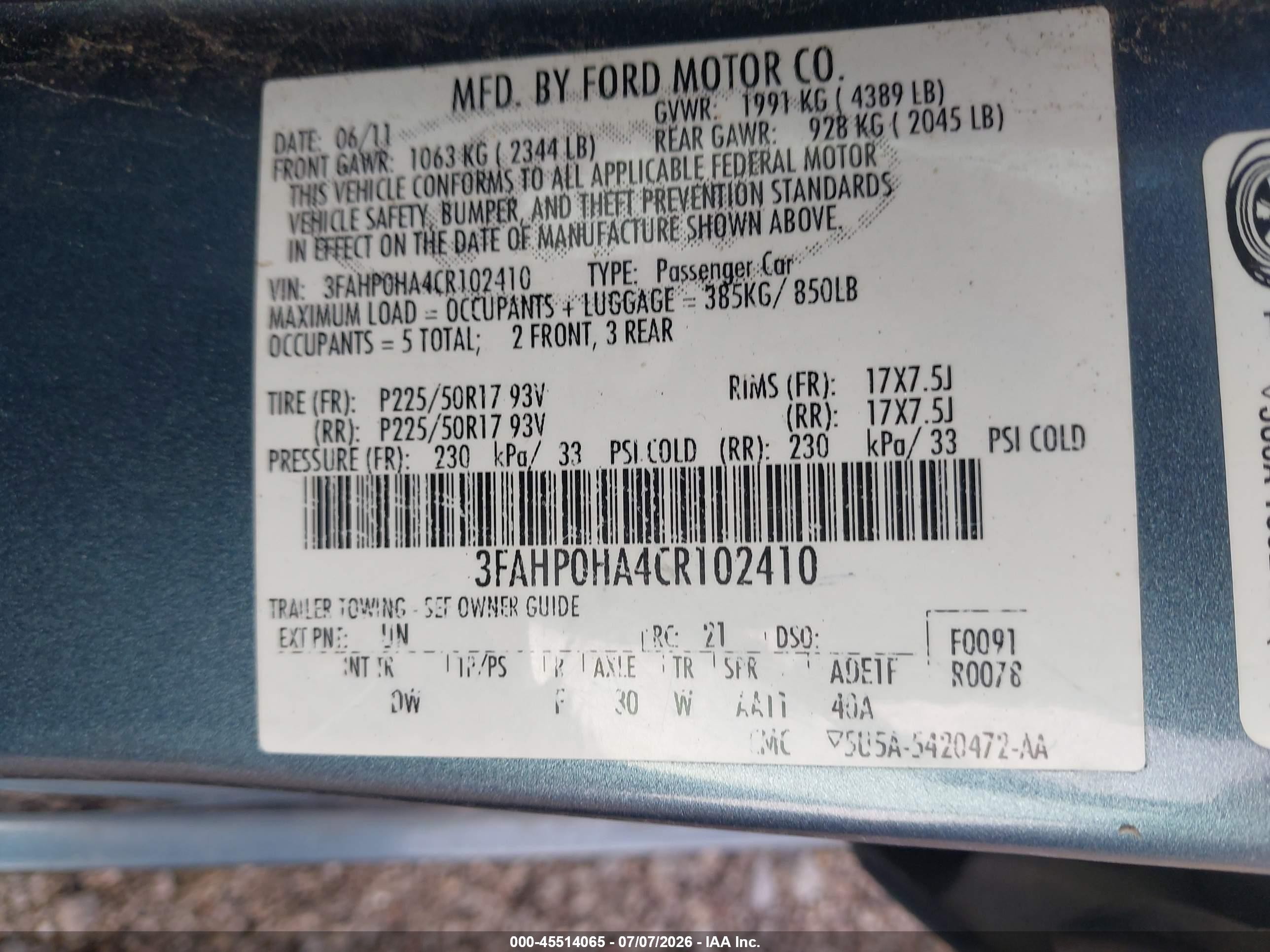 2012 Ford Fusion Se Gray vin: 3FAHP0HA4CR102410