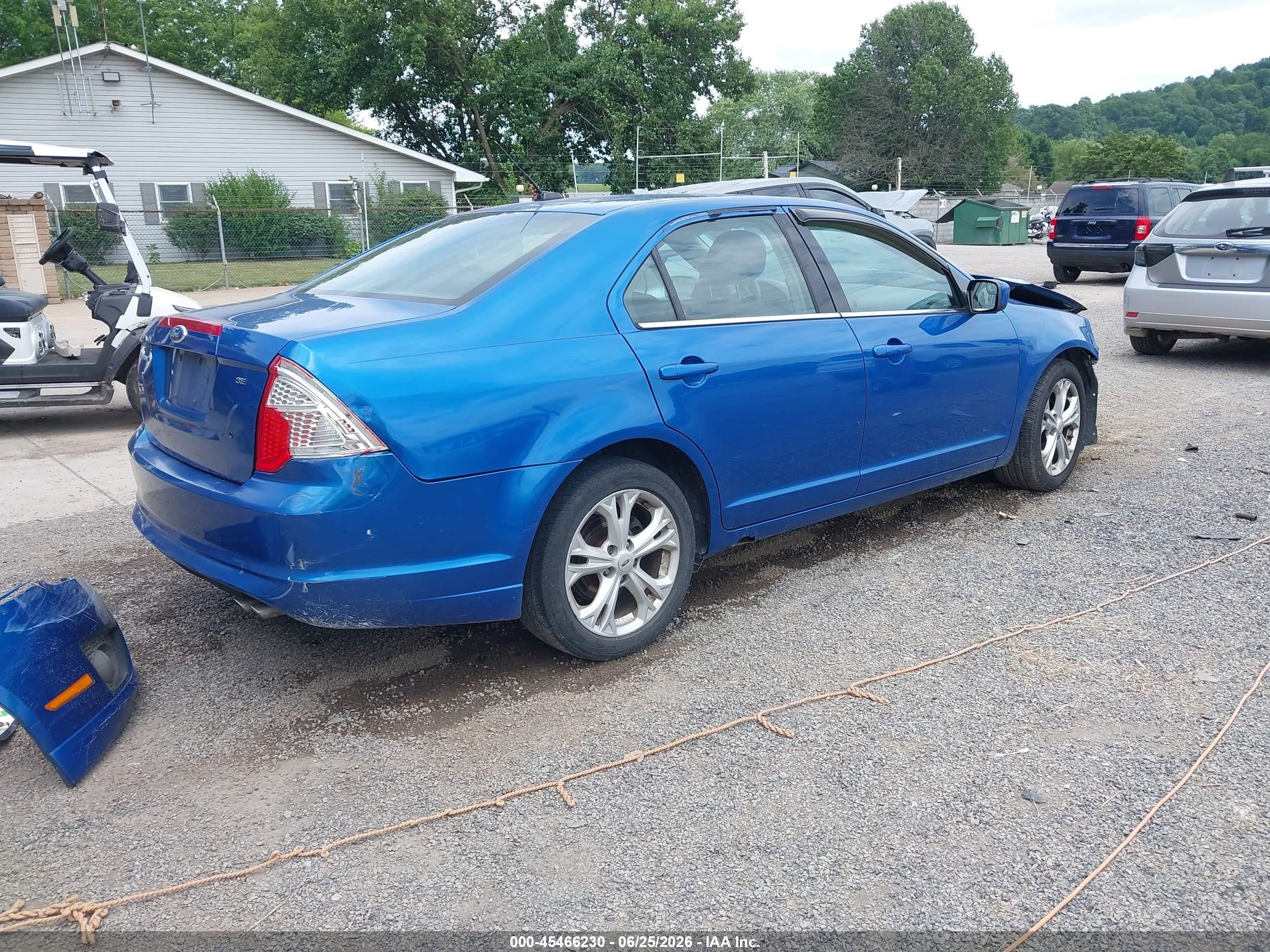 2012 Ford Fusion Se Blue vin: 3FAHP0HA4CR109969