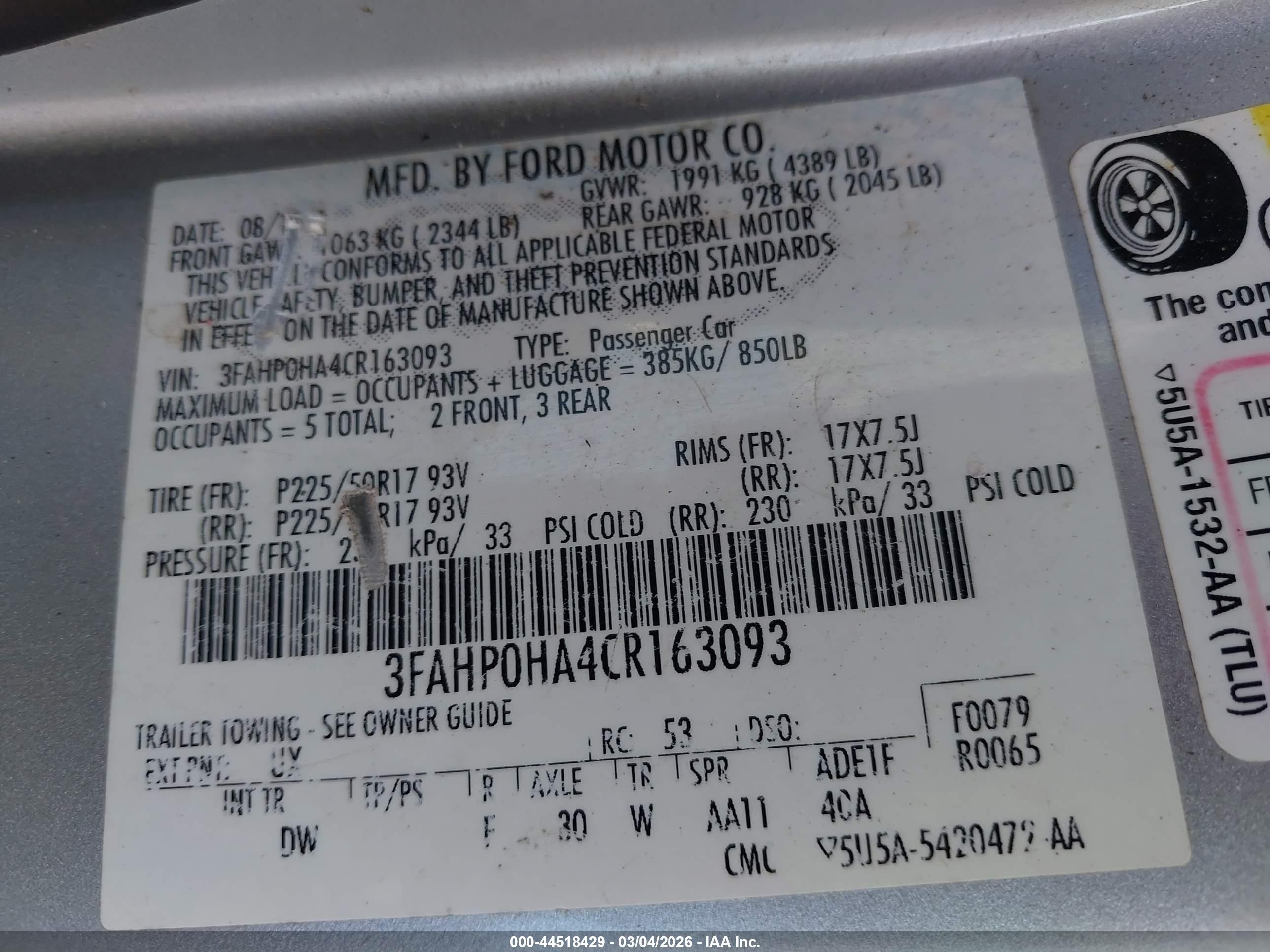 2012 Ford Fusion Se Silver vin: 3FAHP0HA4CR163093