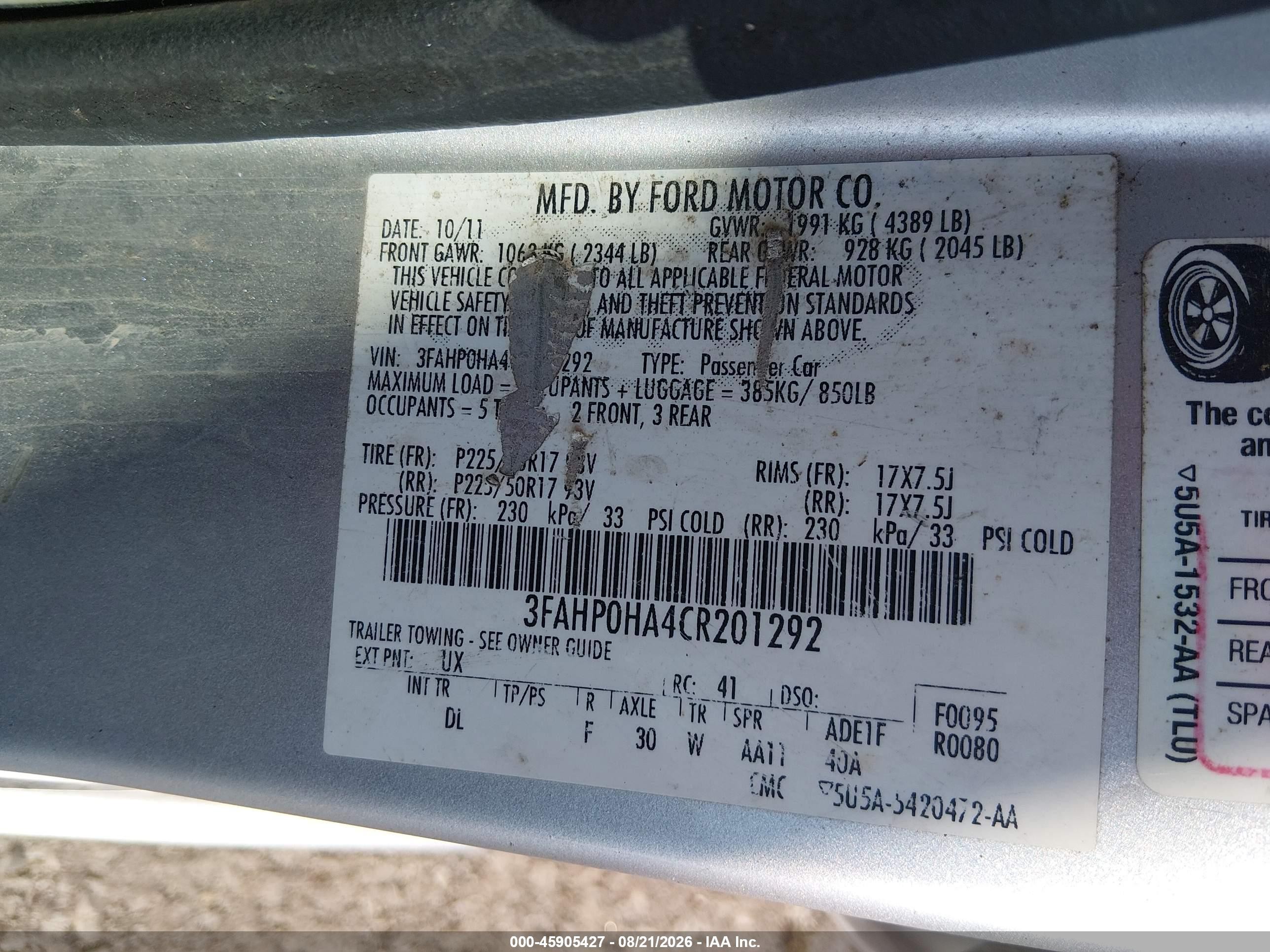 2012 Ford Fusion Se Silver vin: 3FAHP0HA4CR201292