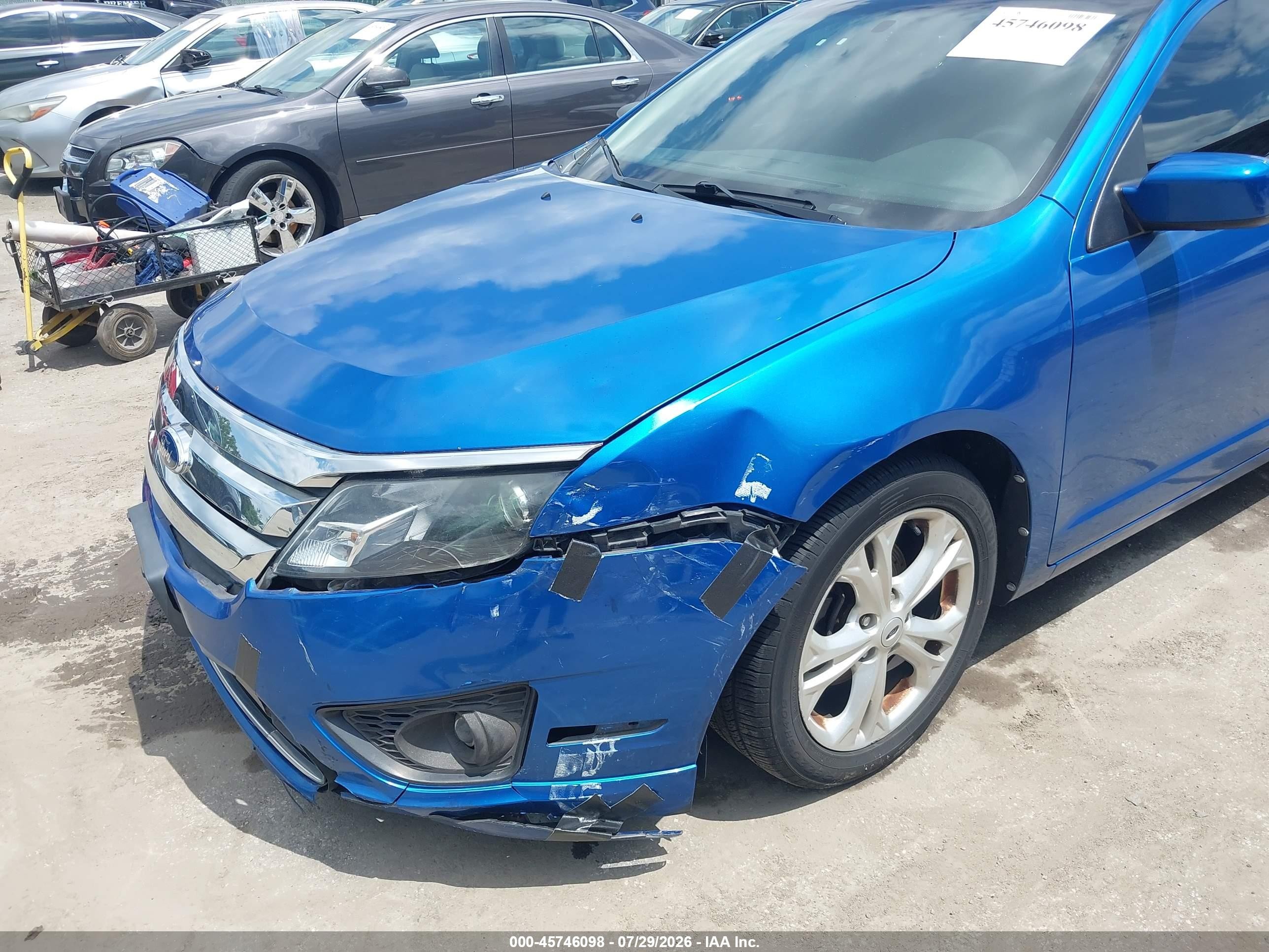 2012 Ford Fusion Se Blue vin: 3FAHP0HA4CR216441