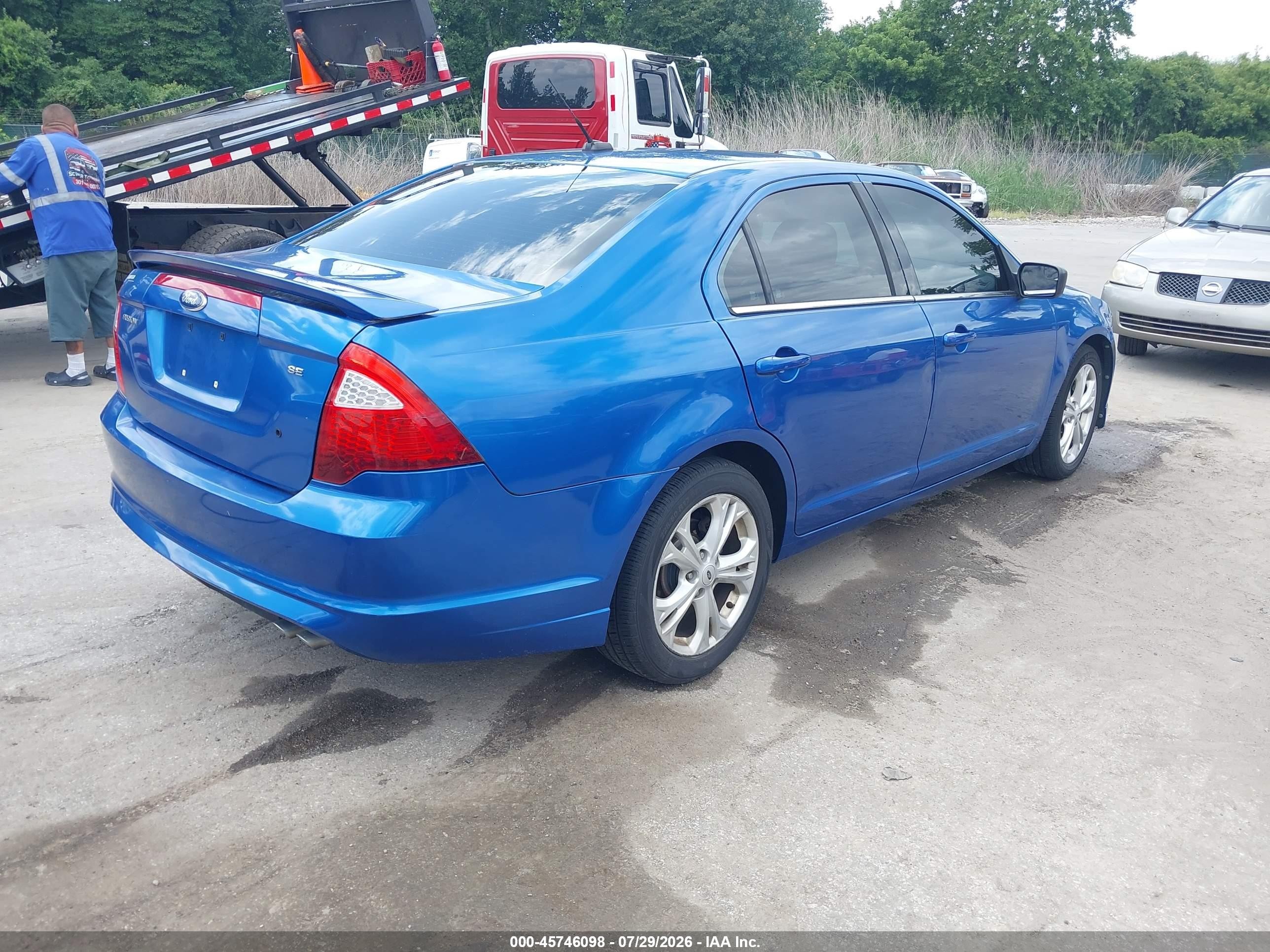 2012 Ford Fusion Se Blue vin: 3FAHP0HA4CR216441