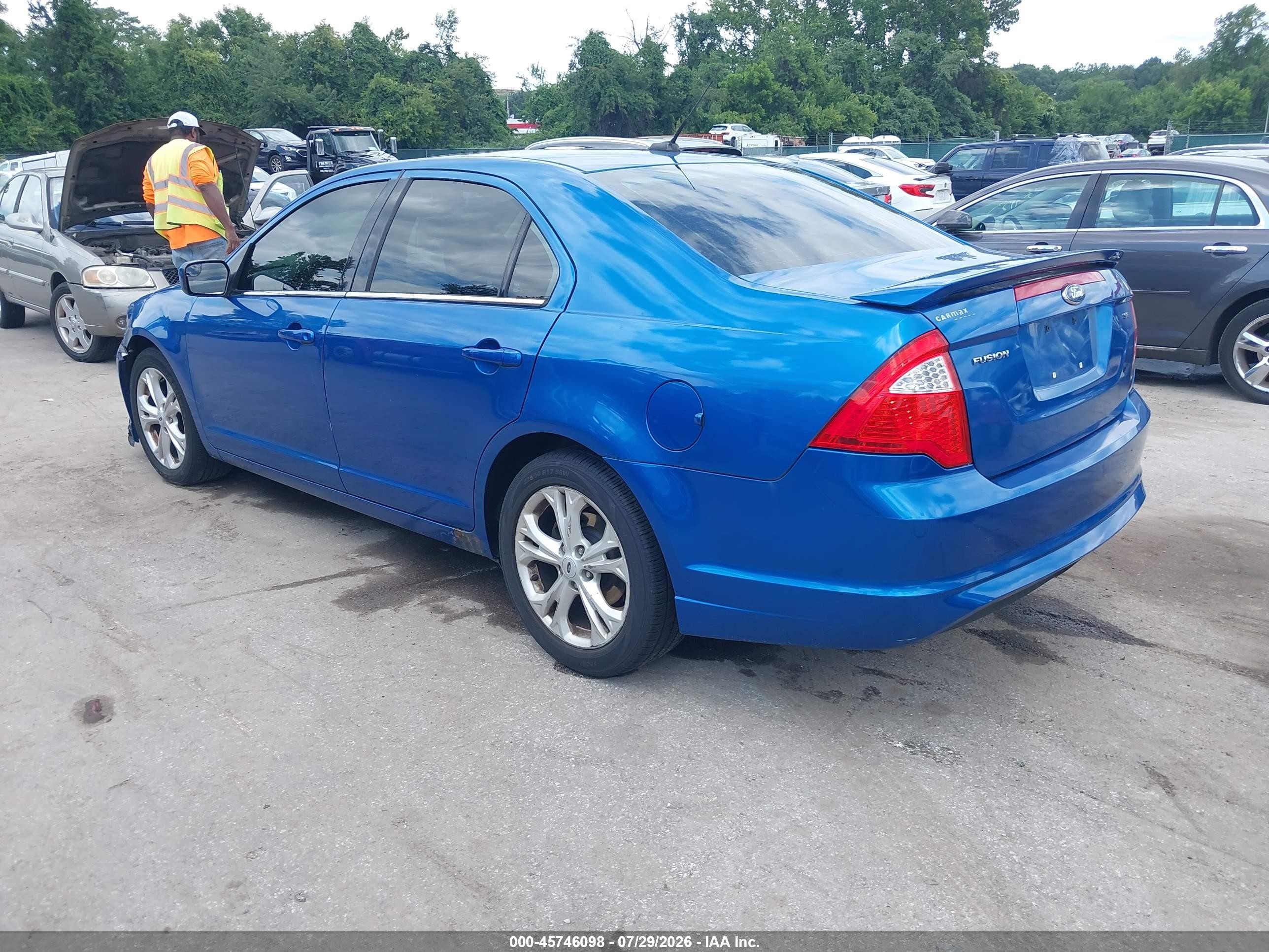 2012 Ford Fusion Se Blue vin: 3FAHP0HA4CR216441