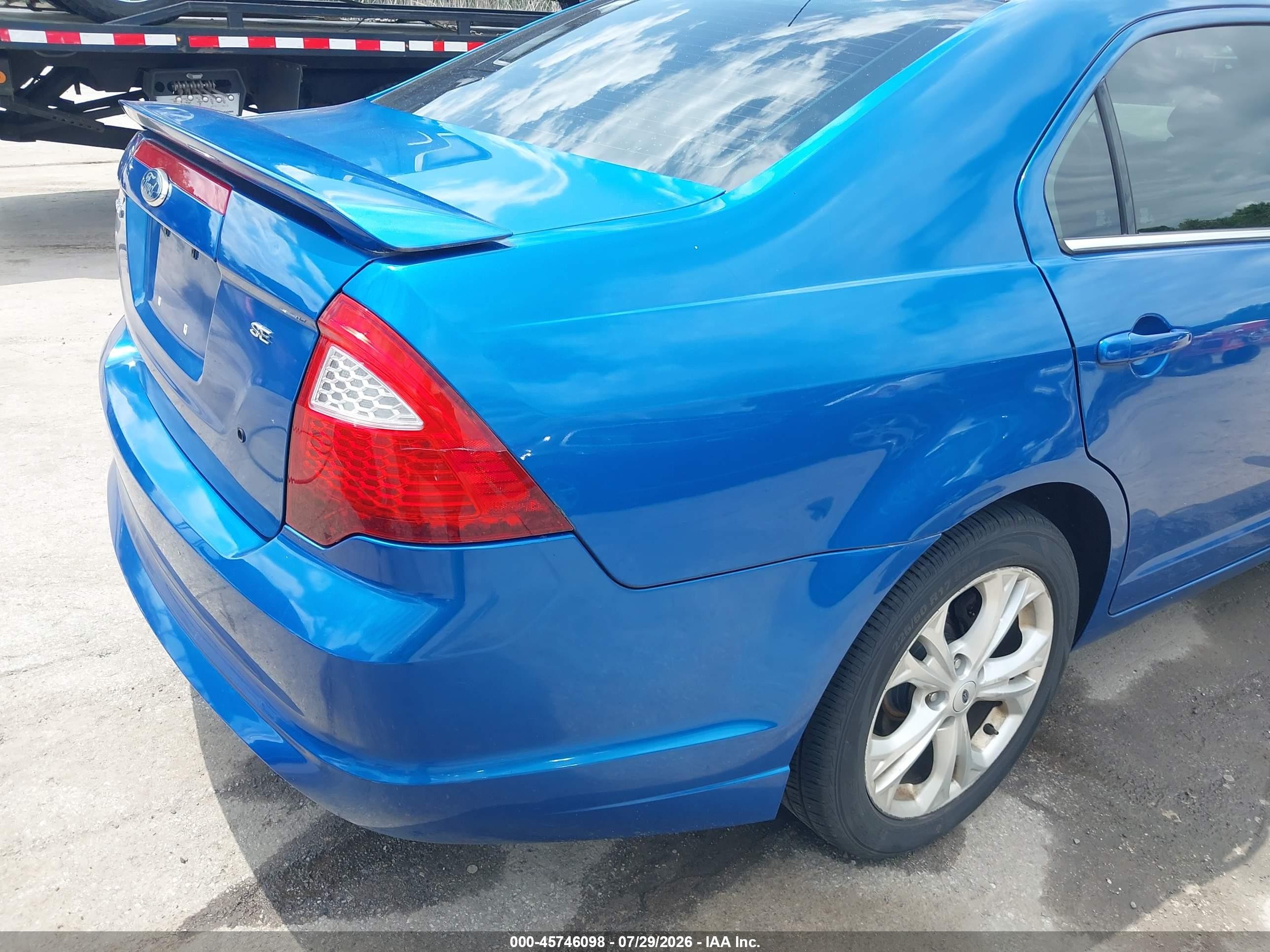 2012 Ford Fusion Se Blue vin: 3FAHP0HA4CR216441