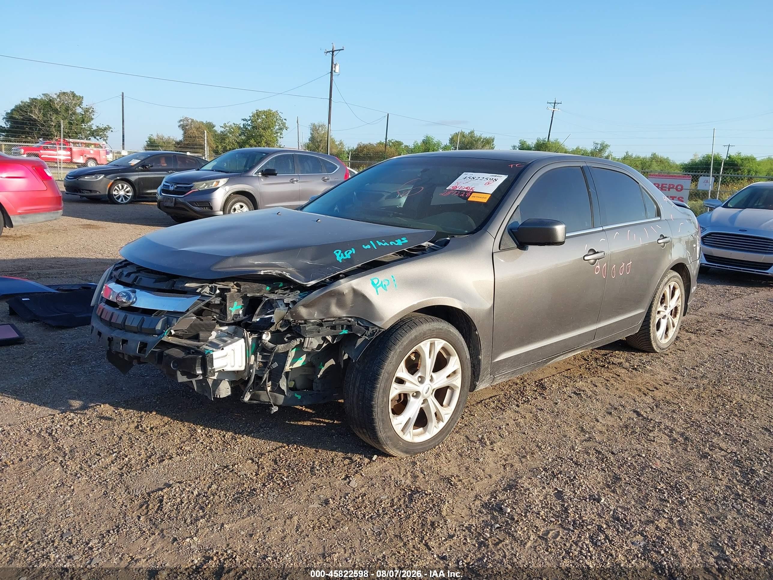 2012 Ford Fusion Se Gray vin: 3FAHP0HA4CR228847