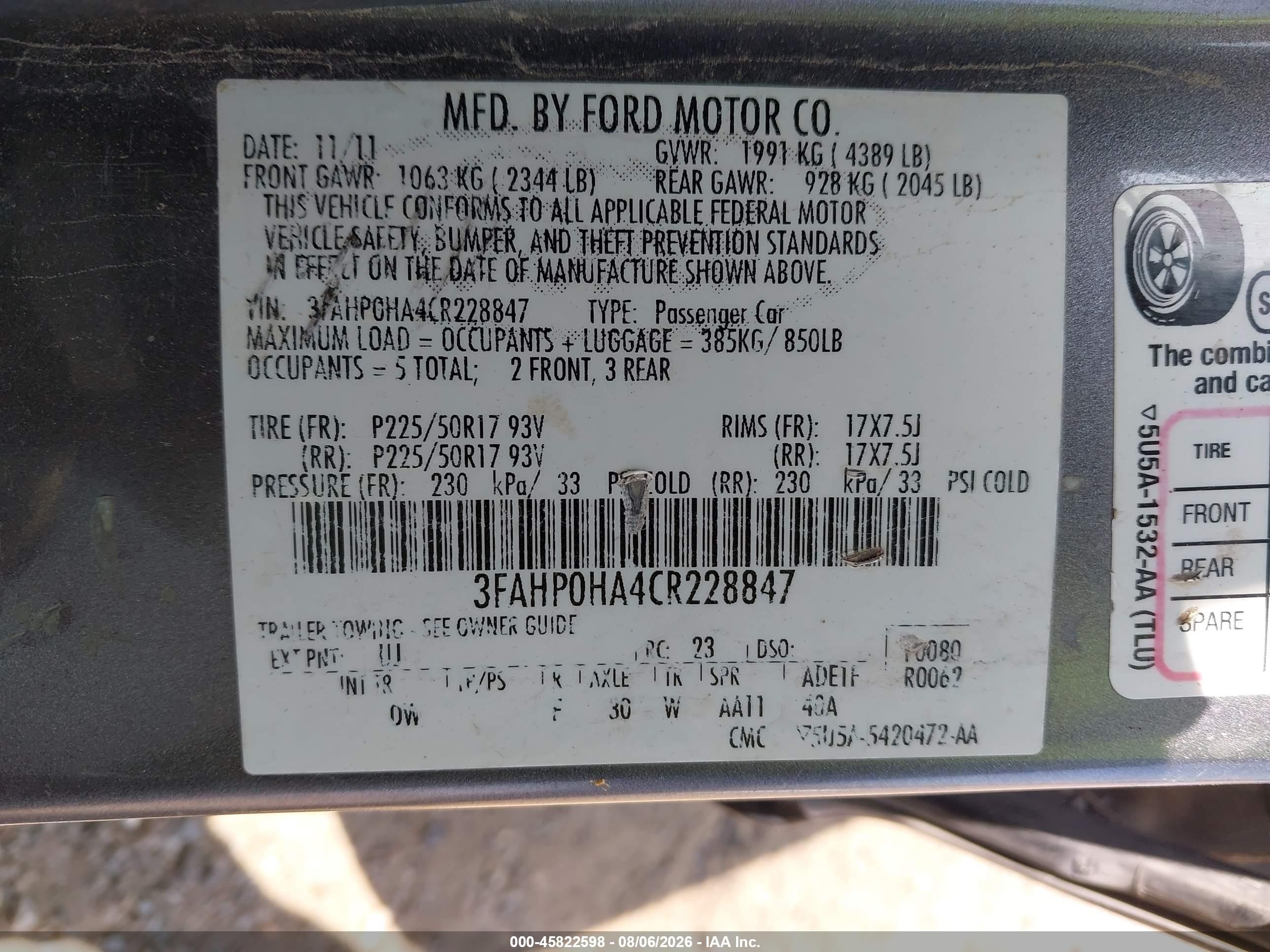 2012 Ford Fusion Se Gray vin: 3FAHP0HA4CR228847