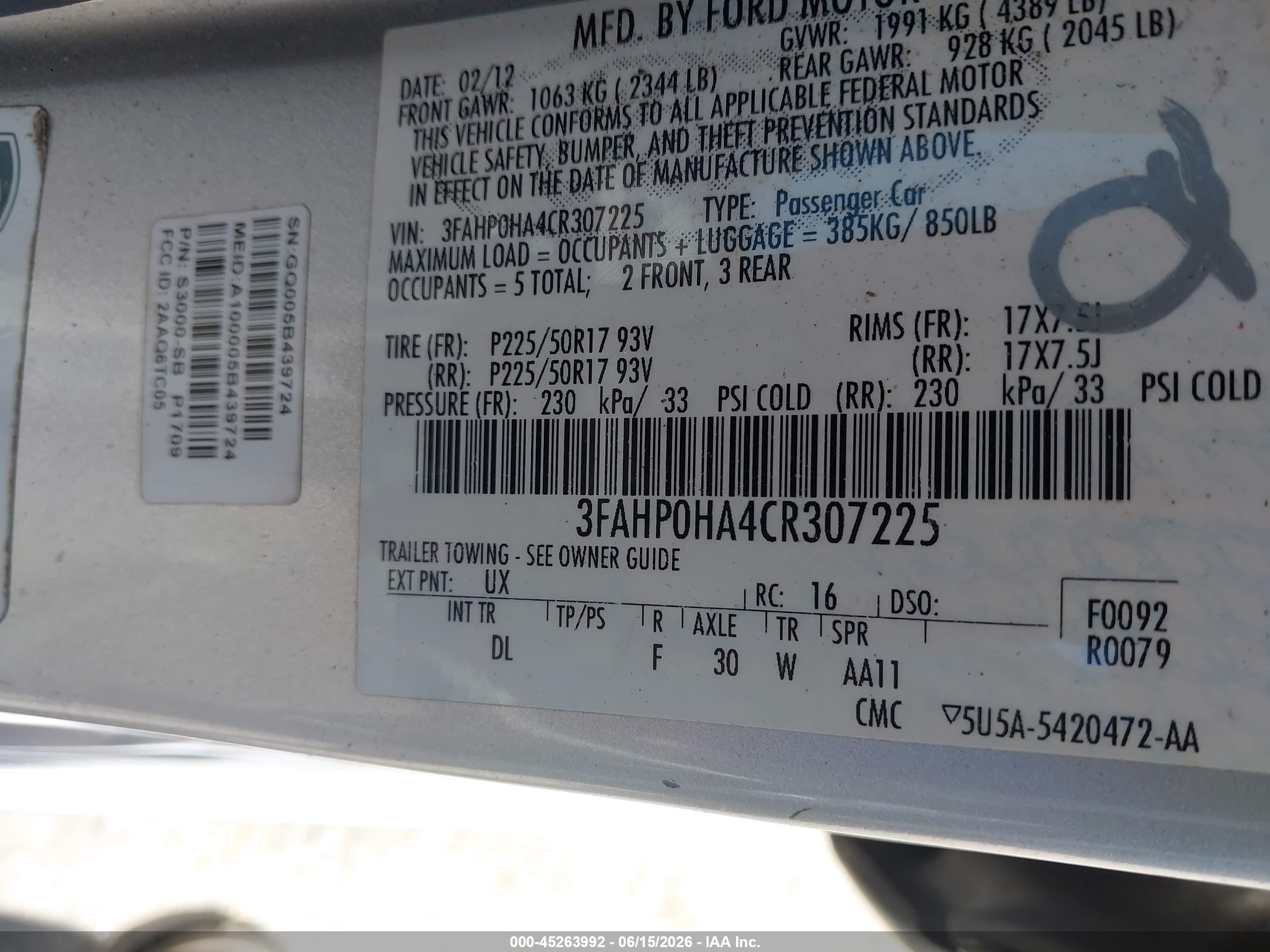 2012 Ford Fusion Se Gray vin: 3FAHP0HA4CR307225