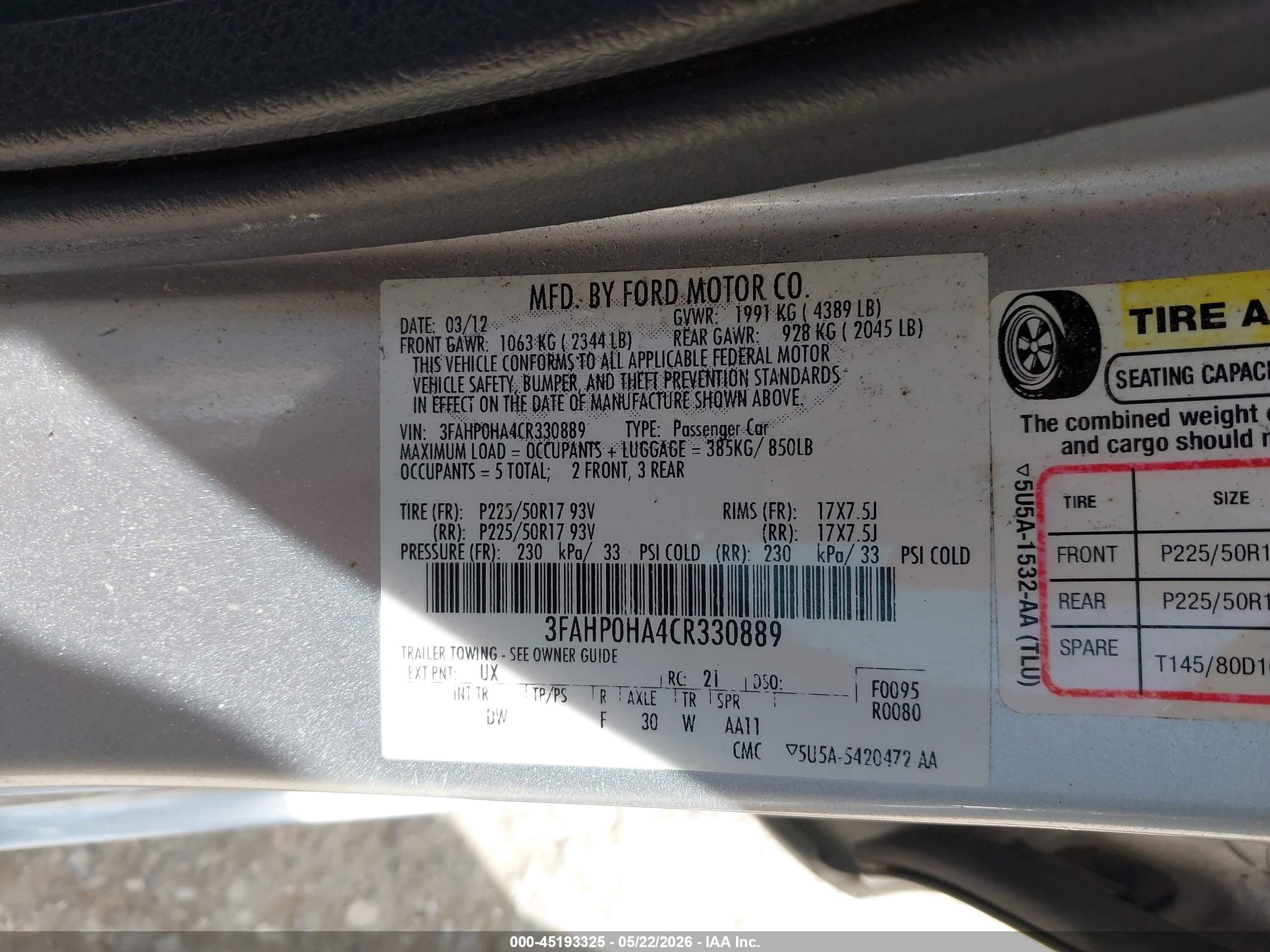 2012 Ford Fusion Se White vin: 3FAHP0HA4CR330889