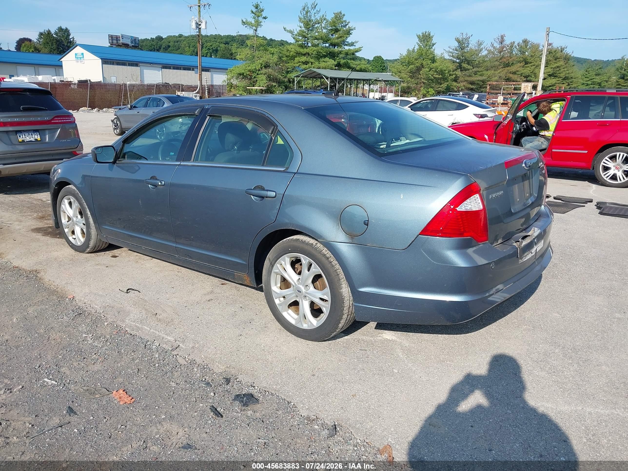 2012 Ford Fusion Se Light Blue vin: 3FAHP0HA4CR374472
