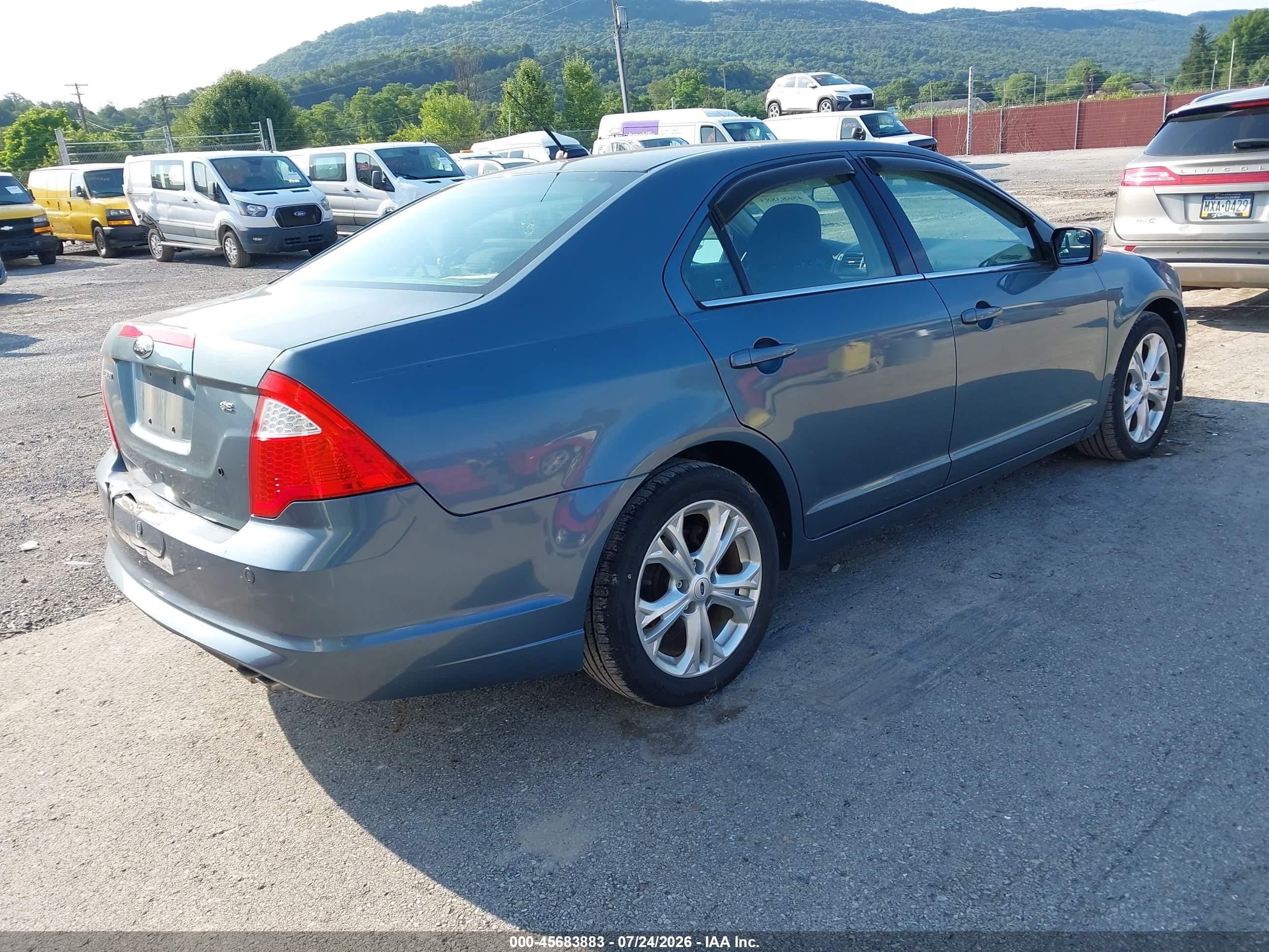 2012 Ford Fusion Se Light Blue vin: 3FAHP0HA4CR374472