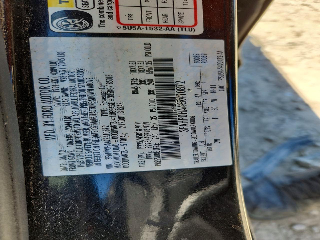 2012 Ford Fusion Se Gray vin: 3FAHP0HA4CR410872
