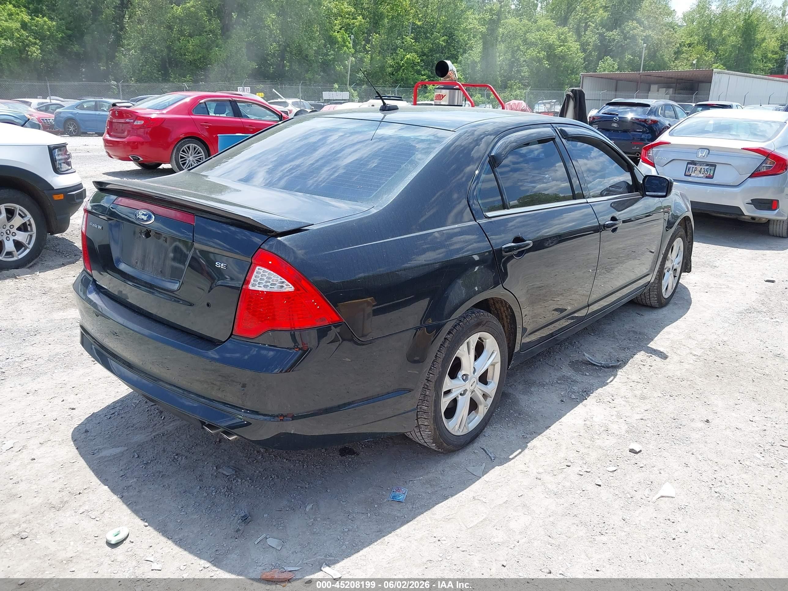 2012 Ford Fusion Se Black vin: 3FAHP0HA4CR420494