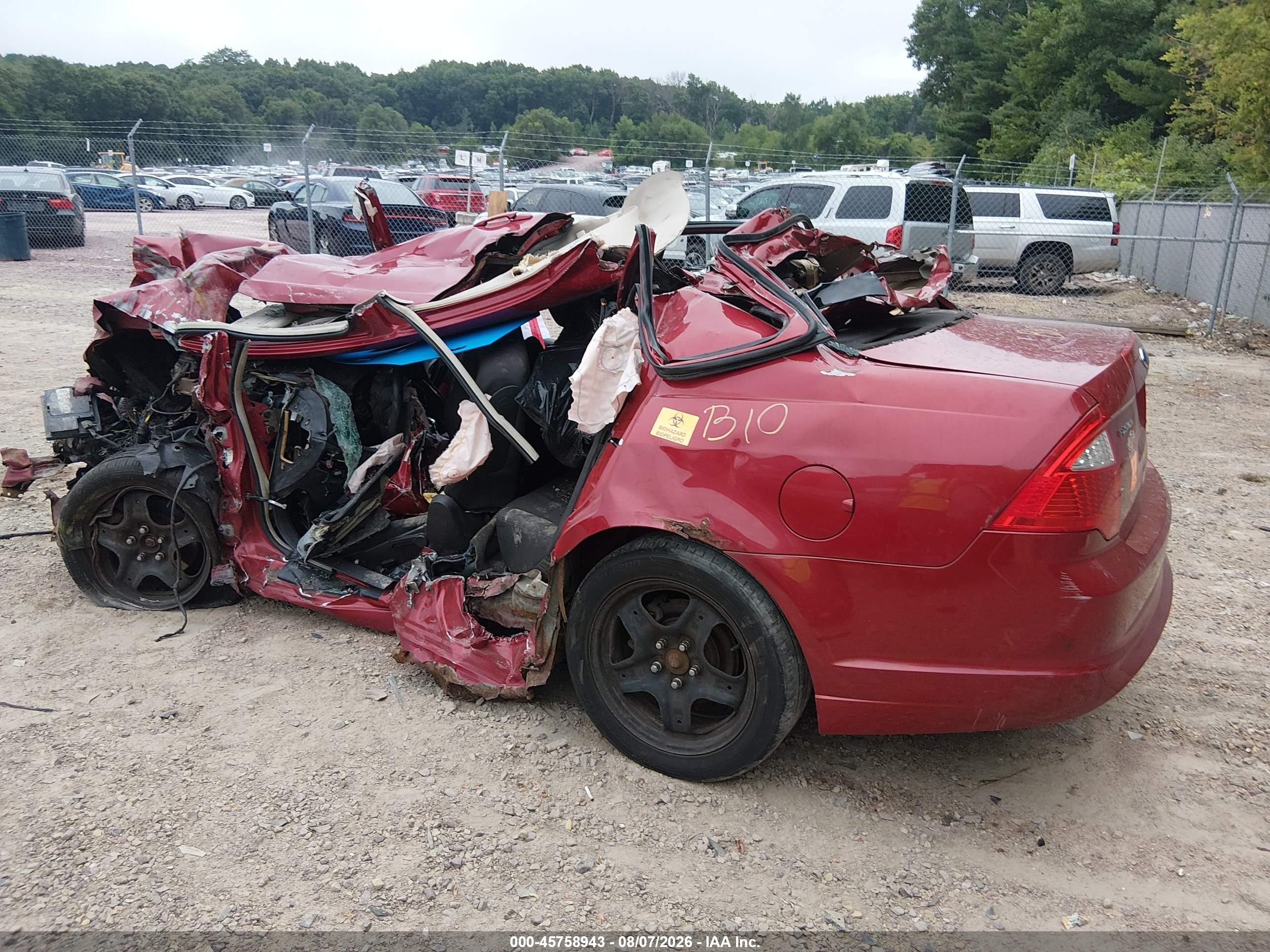 2010 Ford Fusion Se Burgundy vin: 3FAHP0HA5AR258503