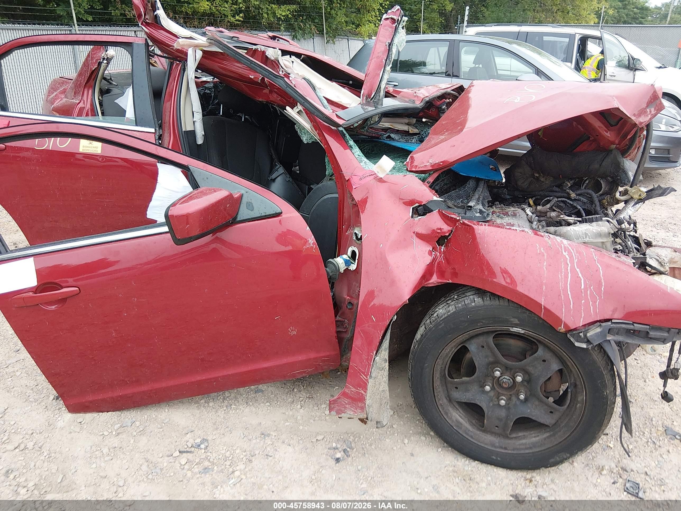 2010 Ford Fusion Se Burgundy vin: 3FAHP0HA5AR258503