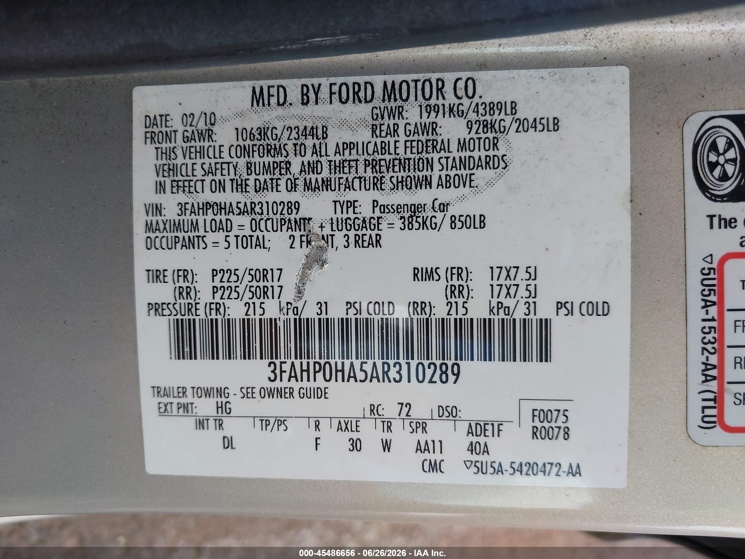 2010 Ford Fusion Se Золотой vin: 3FAHP0HA5AR310289